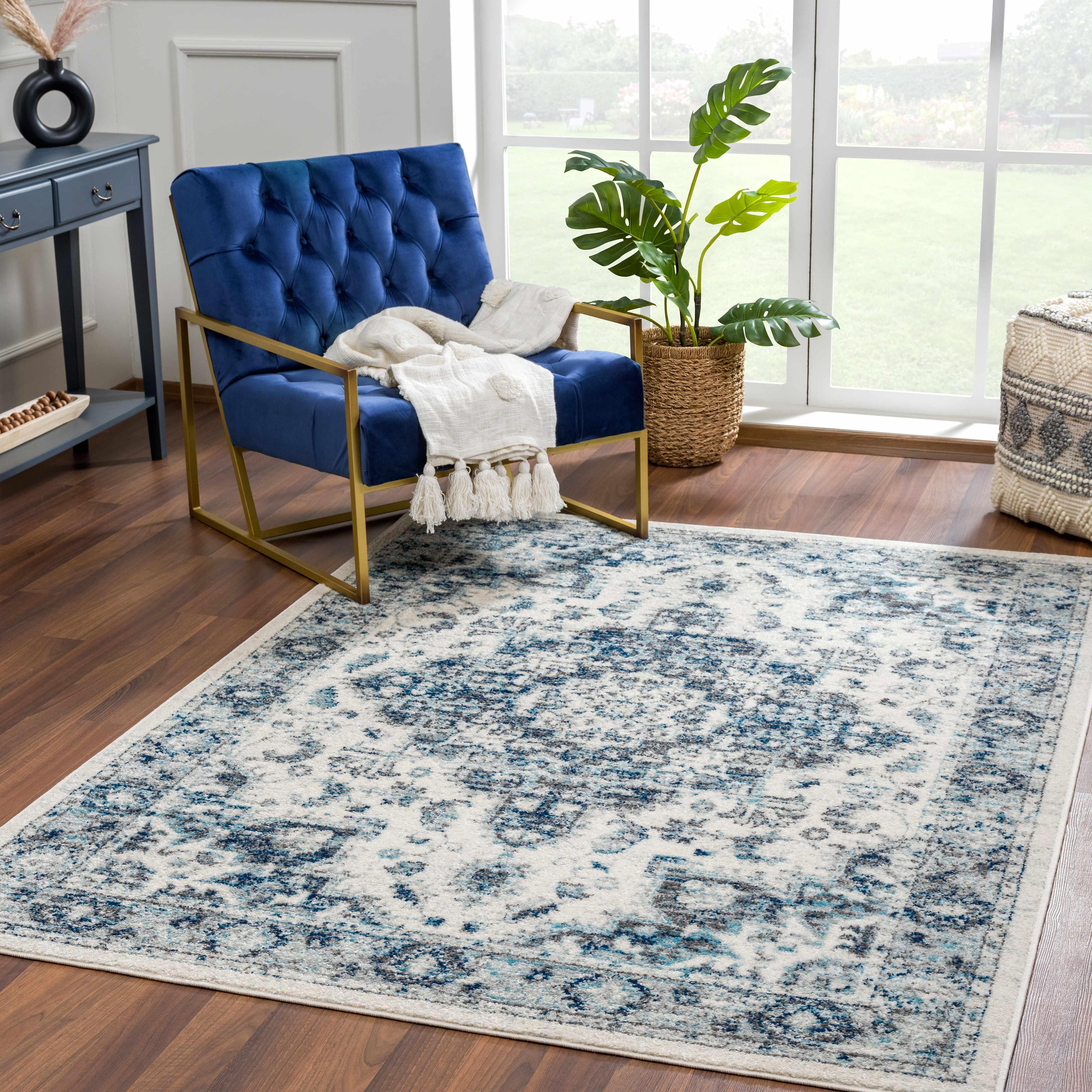 Istanbullu Blue Area Rug - Clearance - PRHOMZ