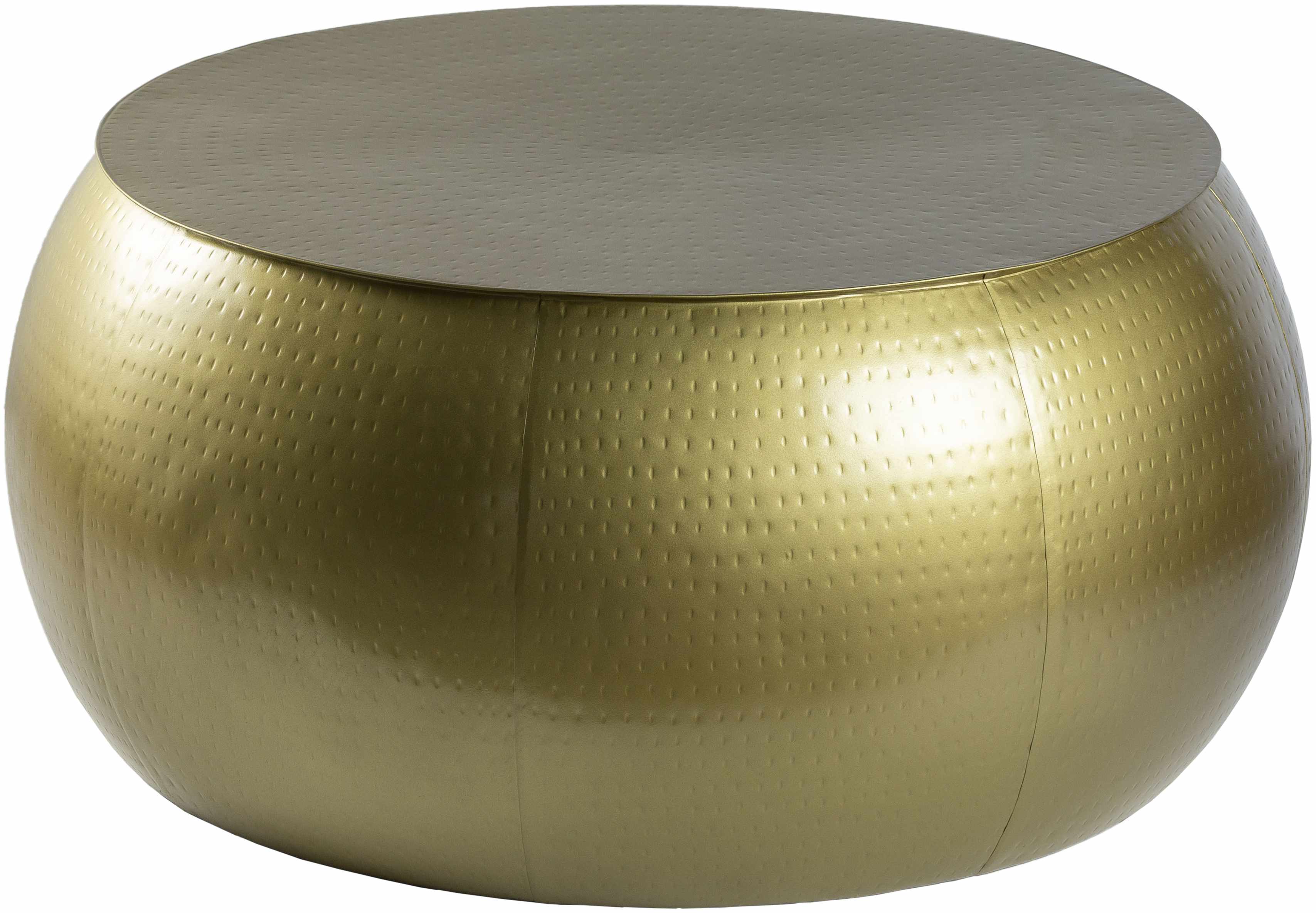 Lyncourt Golden Textured Round Coffee Table-0