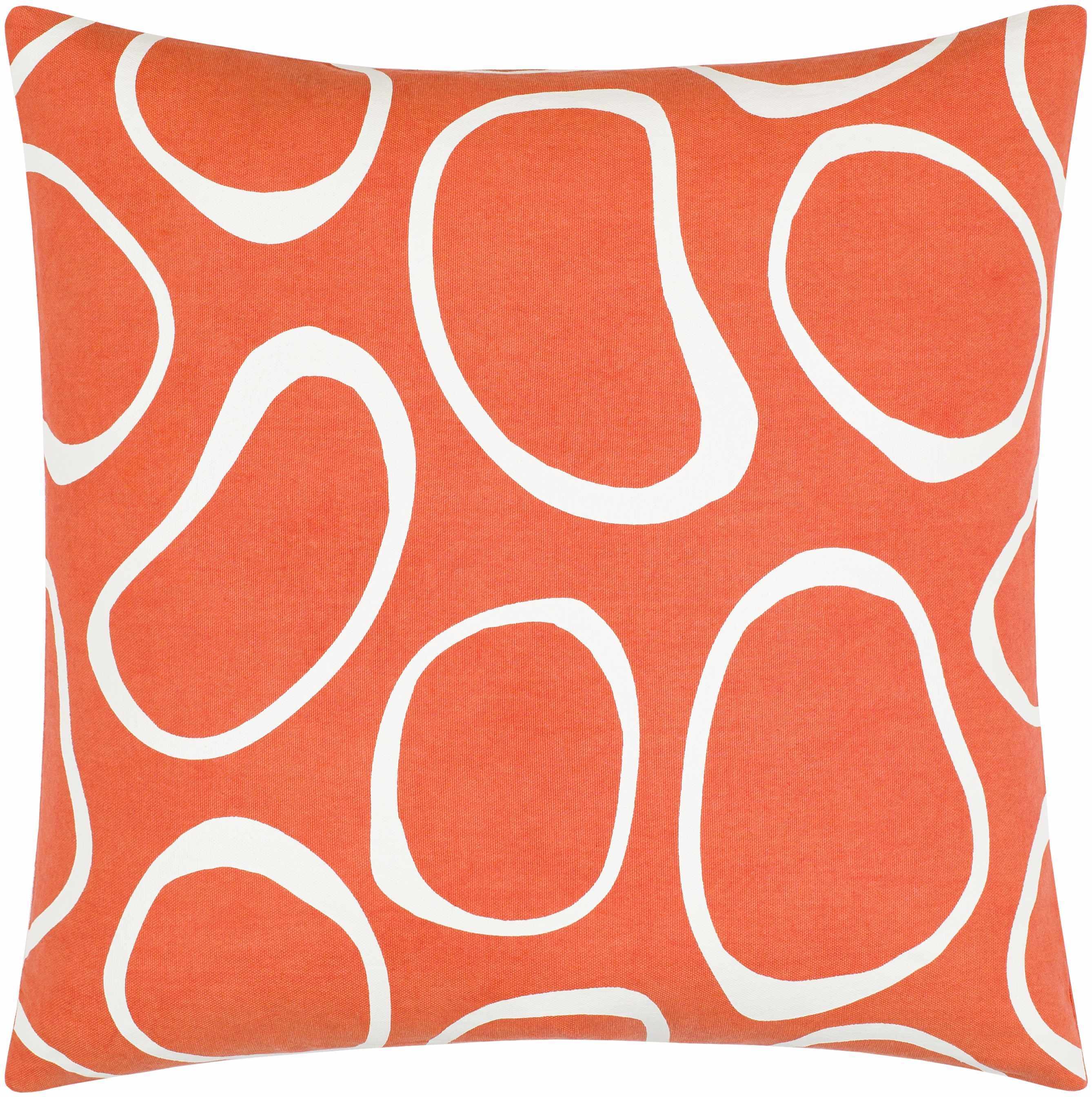 Sablan Orange Abstract Circles Throw Pillow - Clearance - PRHOMZ