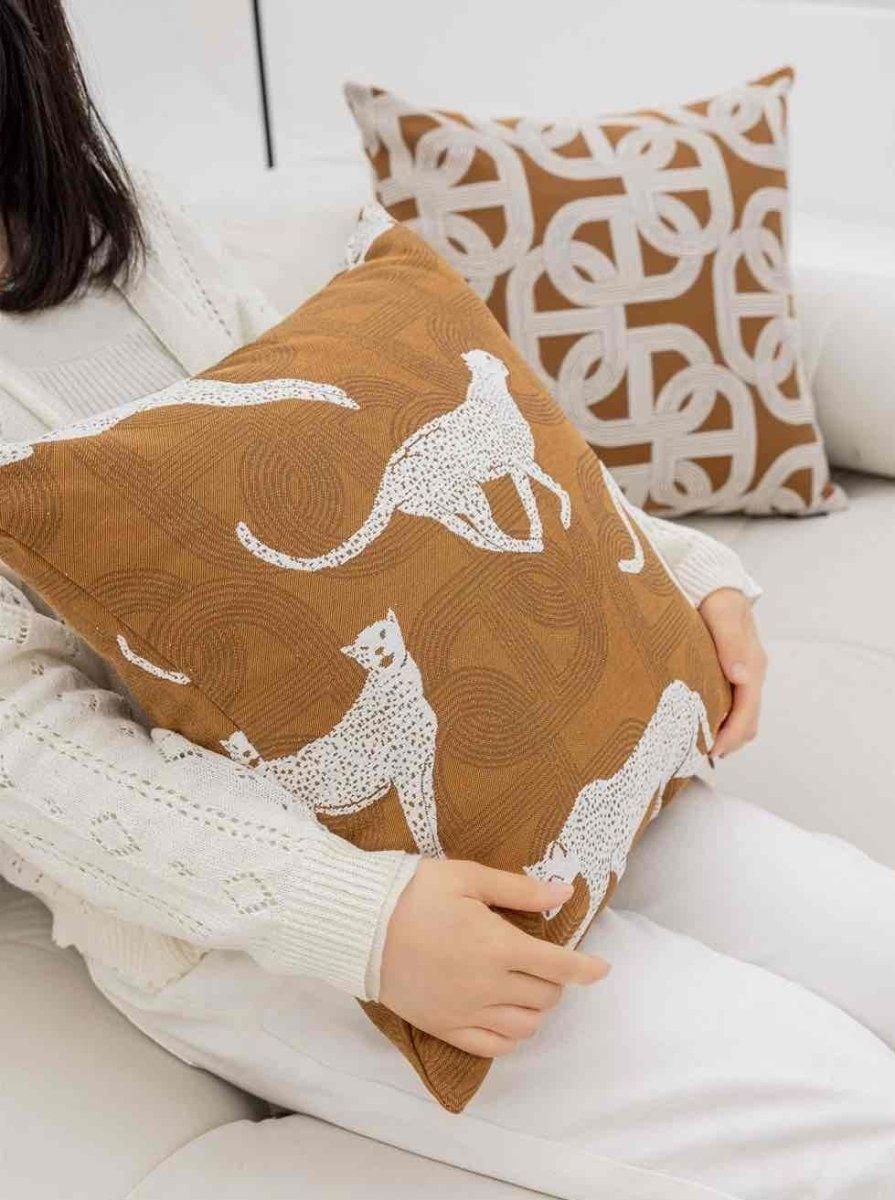 Safari Decorative Terracotta Throw Pillowcase, Earthy Tone Modern Fall Decors - PRHOMZ