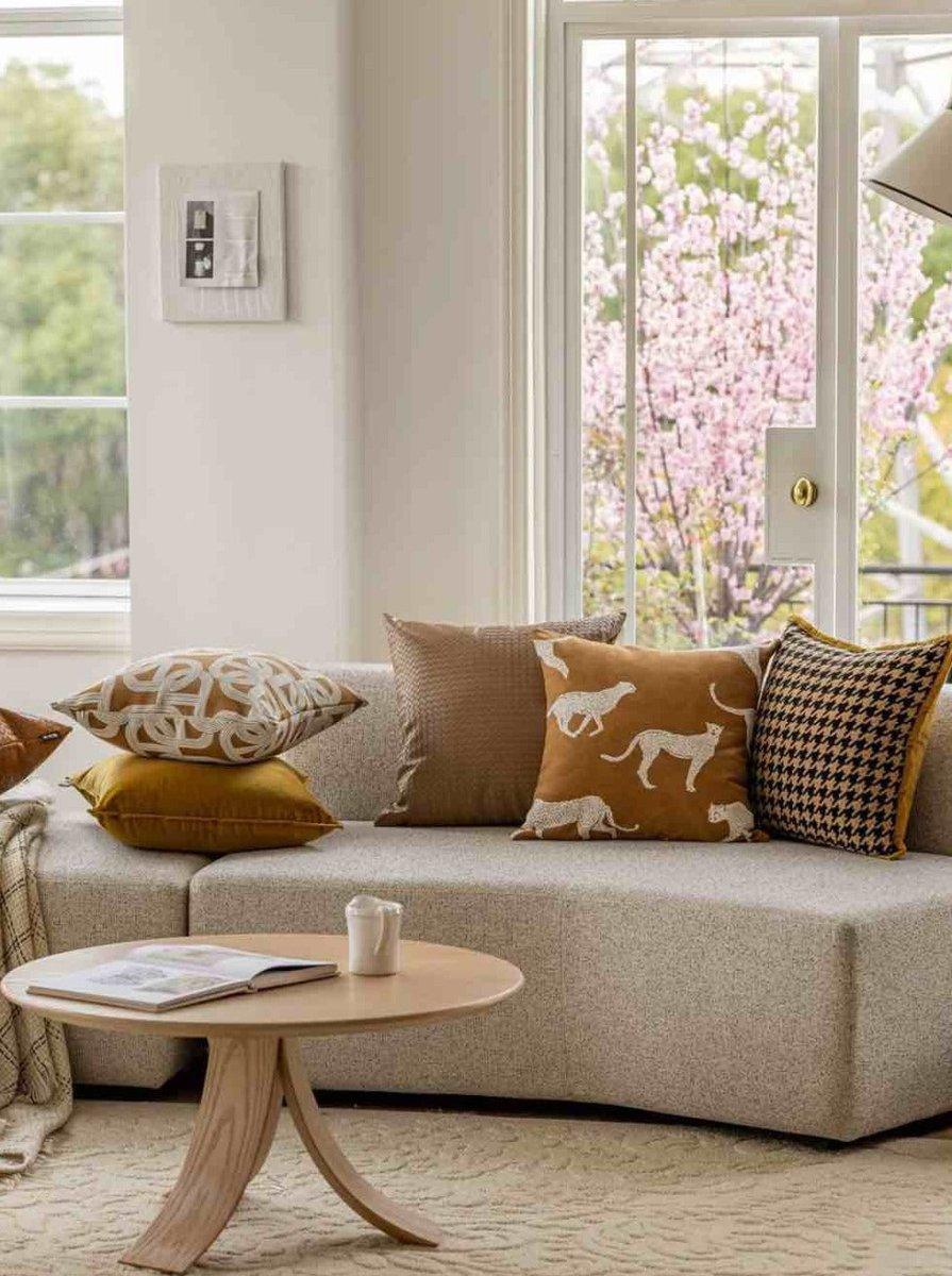 Safari Decorative Terracotta Throw Pillowcase, Earthy Tone Modern Fall Decors - PRHOMZ