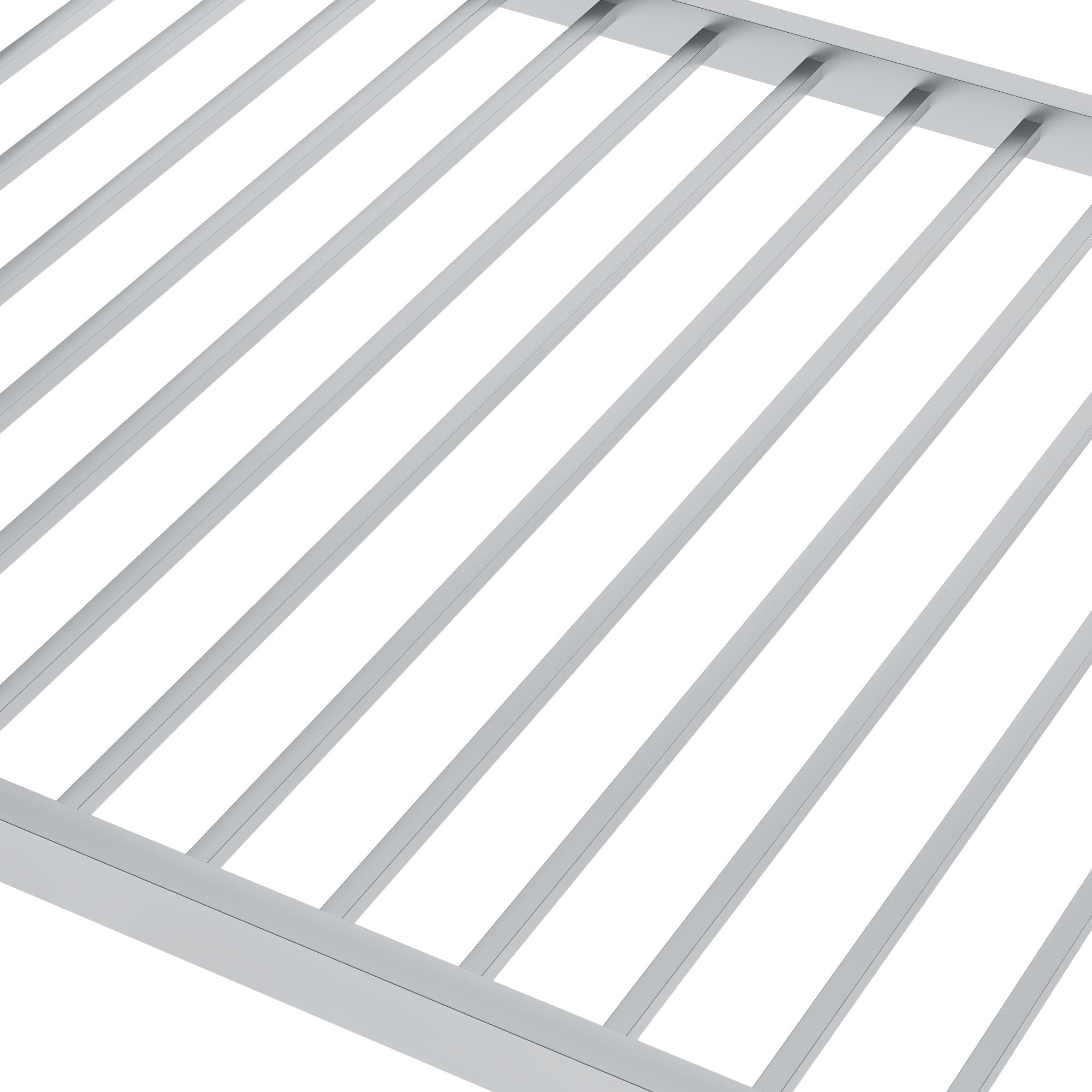 Safe Low Profile Twin Over Twin Metal Bunk Bed with Ladder in Black, White, or Silver | Just Better Bunk Beds