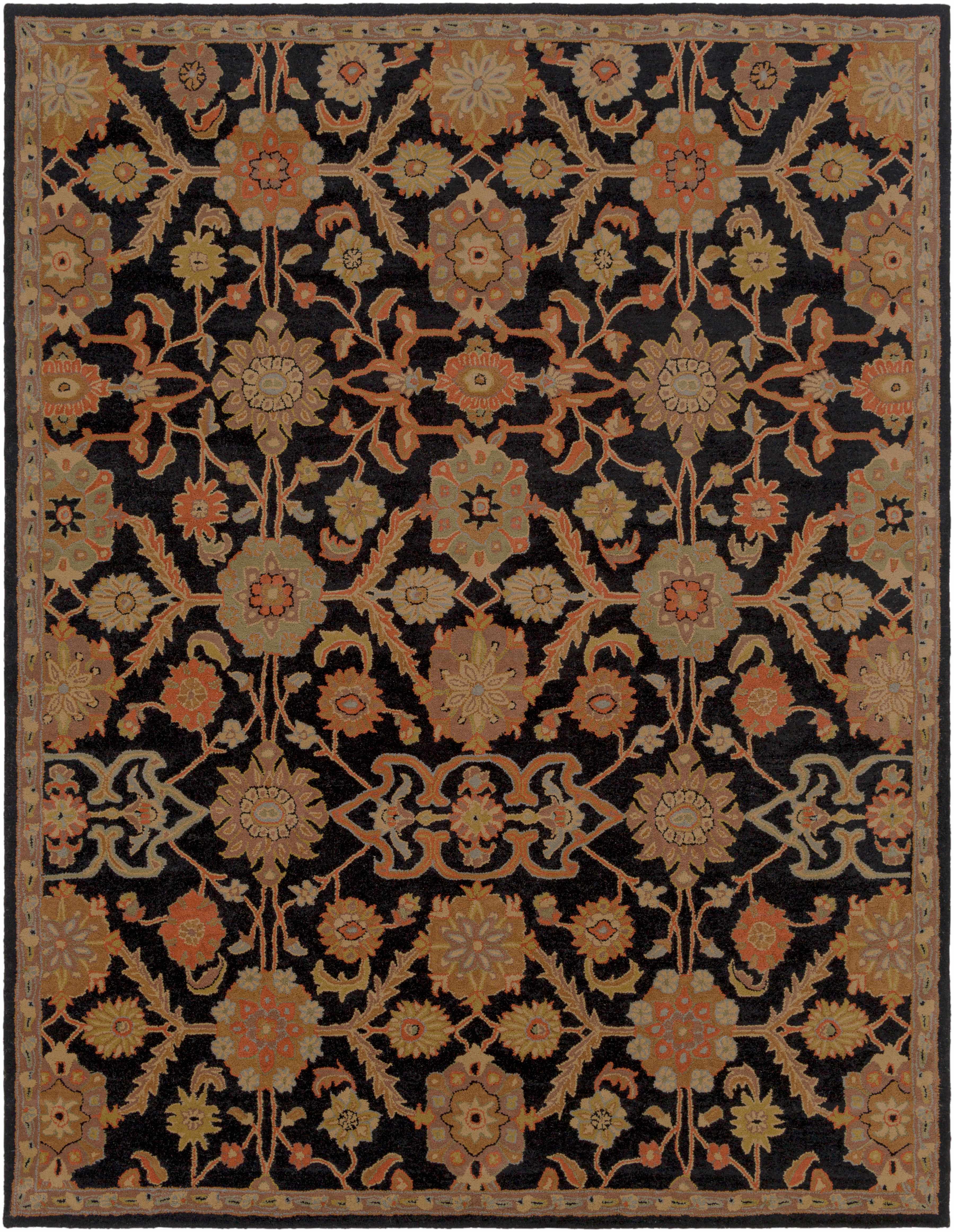 Salix Hand Tufted Black Wool Rug