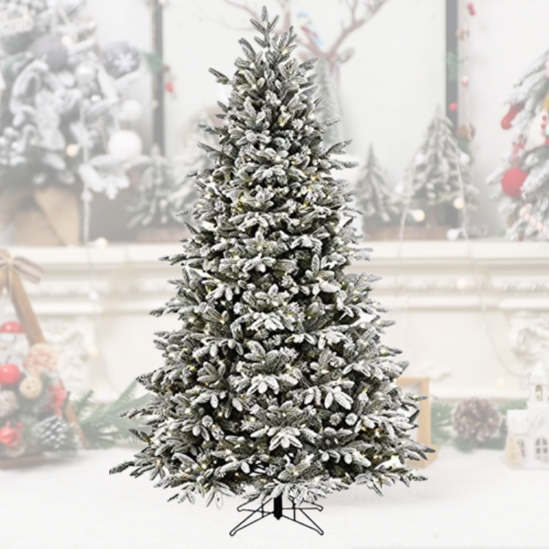 Snow Christmas Tree with LED Lights for Holiday Decor-1