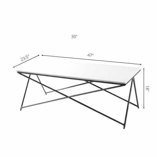 Wenzenbach White Marble Minimalist Coffee Table - PRHOMZ