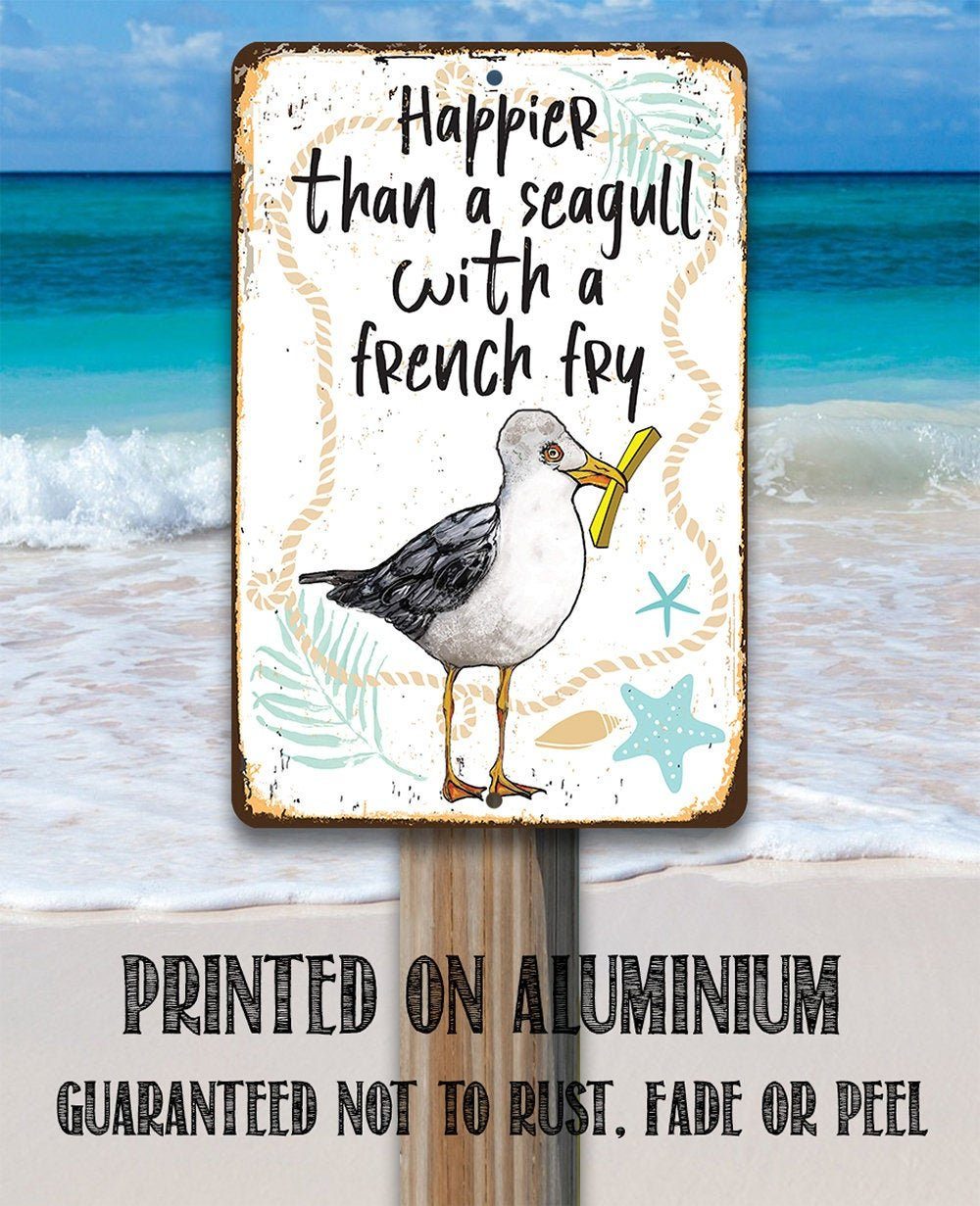 Seagull with French Fry - Metal Sign