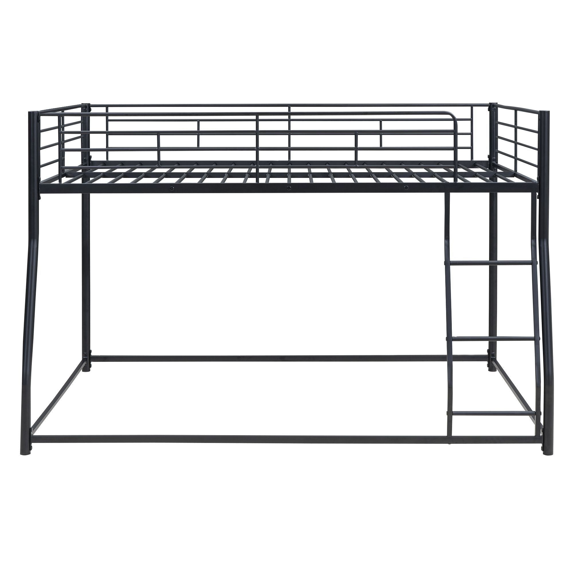 Shared Kids Room Full XL Over Queen Metal Bunk Bed with Ladder, Black | Just Better Bunk Beds