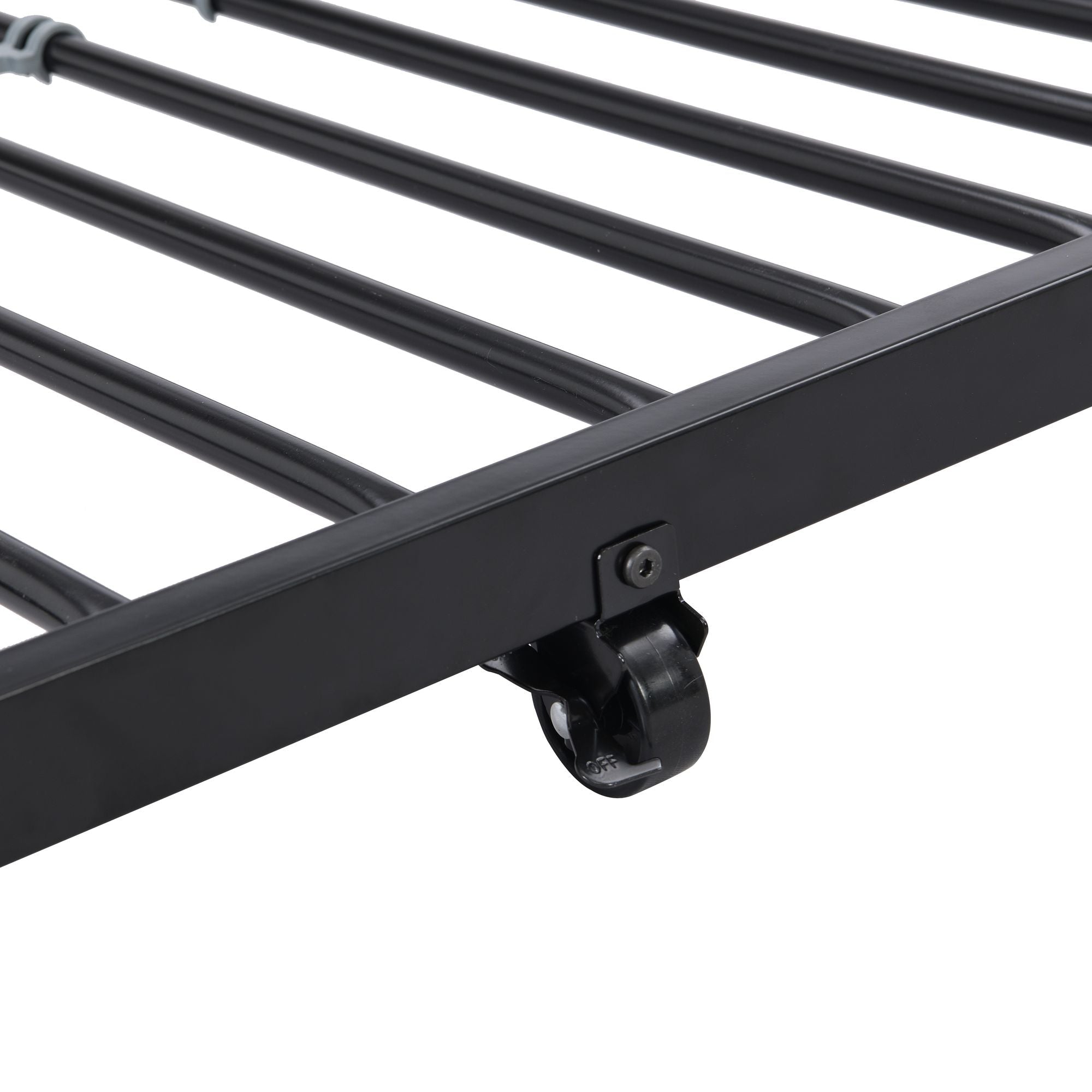 Shared Kids Room Twin Over Twin Metal Bunk Bed with Trundle, Guard Rails, and Two Ladders | Just Better Bunk Beds
