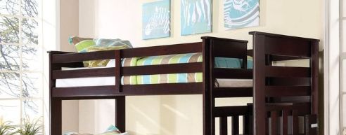 Shared Kids Room Twin Over Twin Wood Bunk Bed with Trundle and Storage Drawers, Espresso | Just Better Bunk Beds