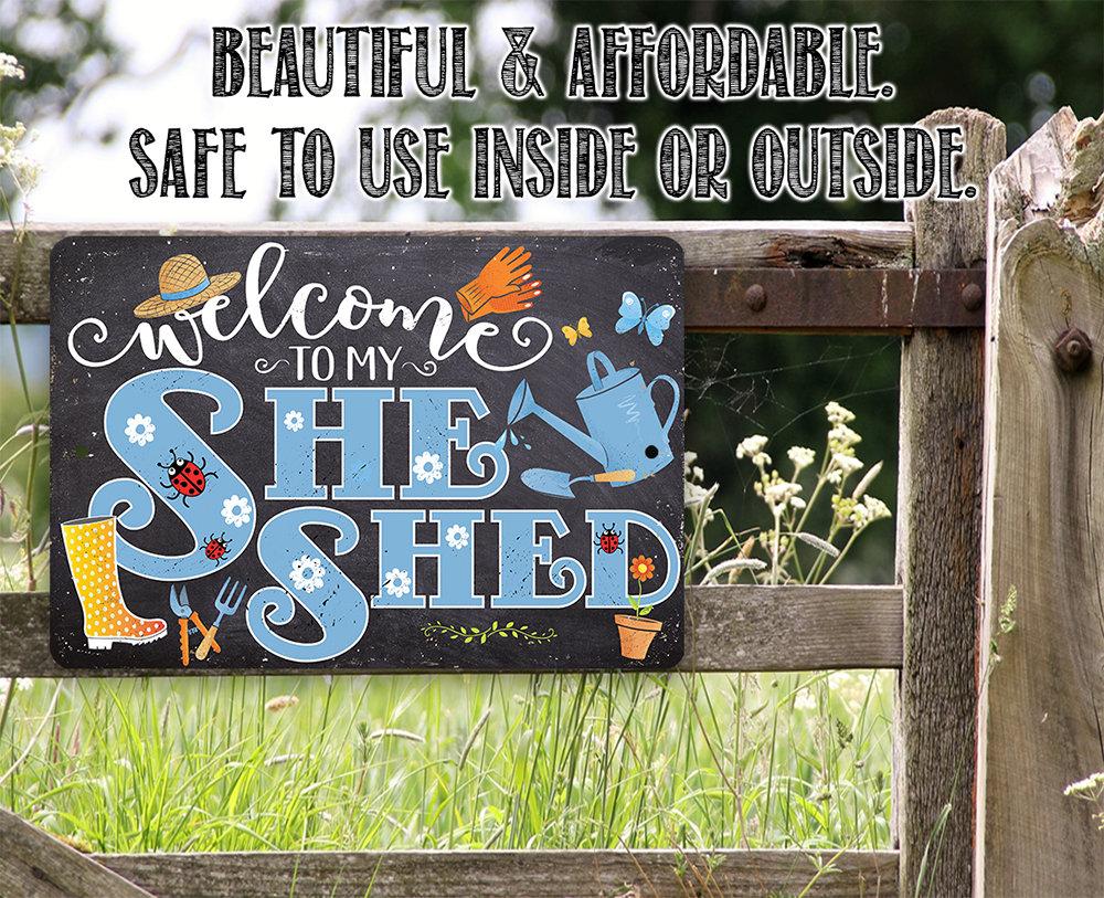She Shed - Blue - Metal Sign