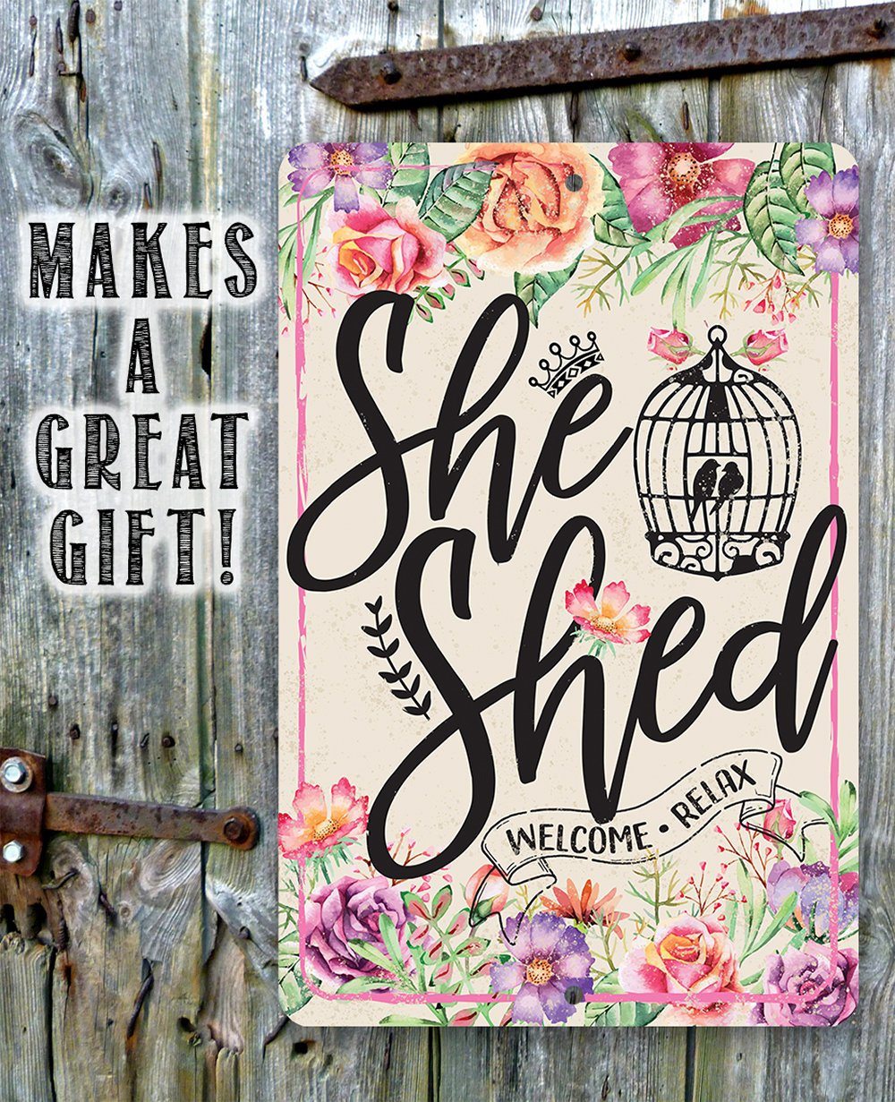 She Shed - Pink - Metal Sign
