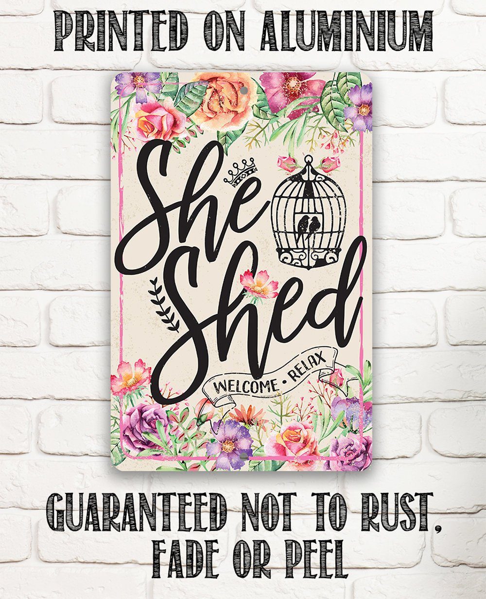 She Shed - Pink - Metal Sign