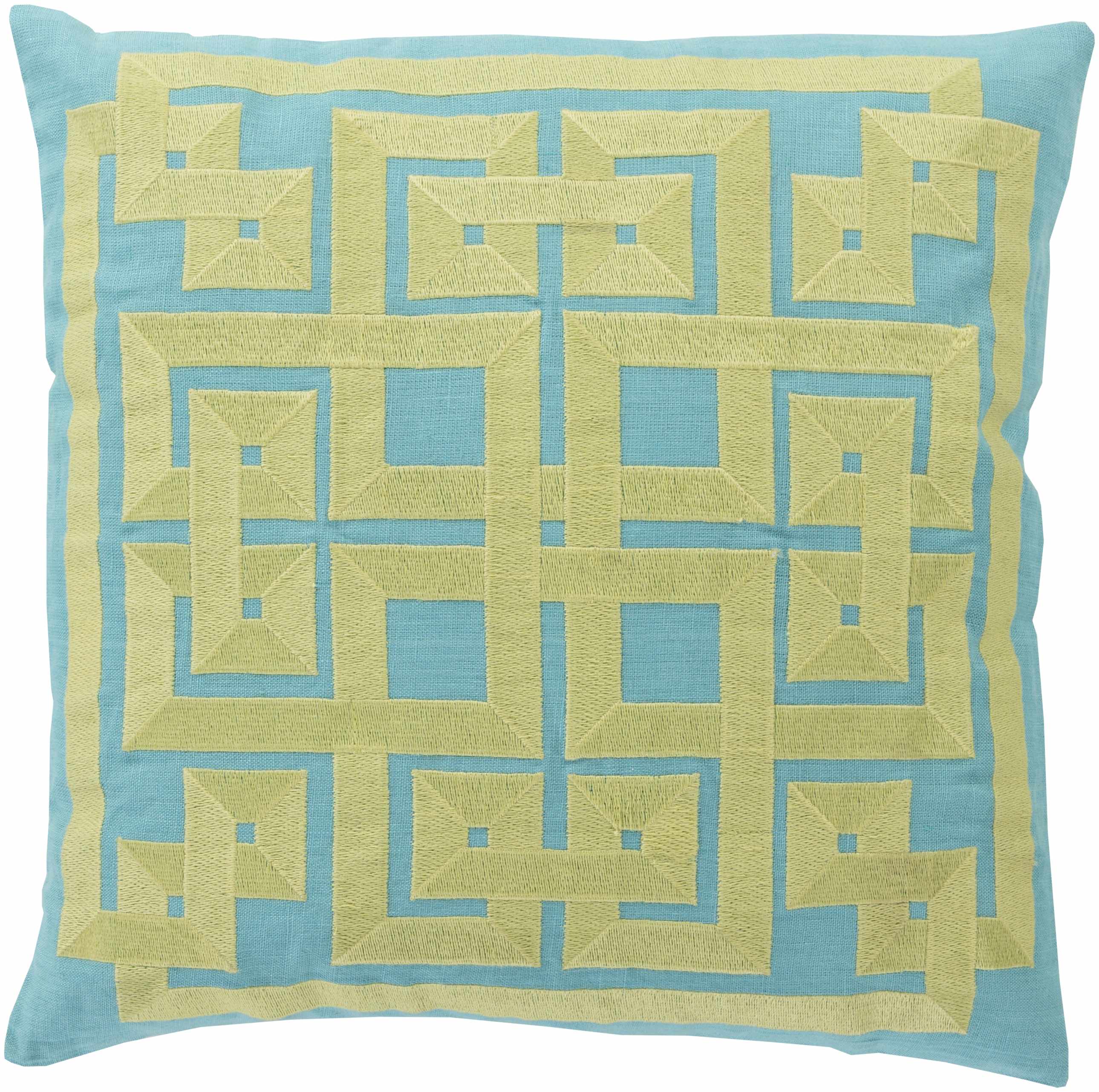 Shorncliffe Olive&Blue Geometric Accent Pillow - Clearance-0