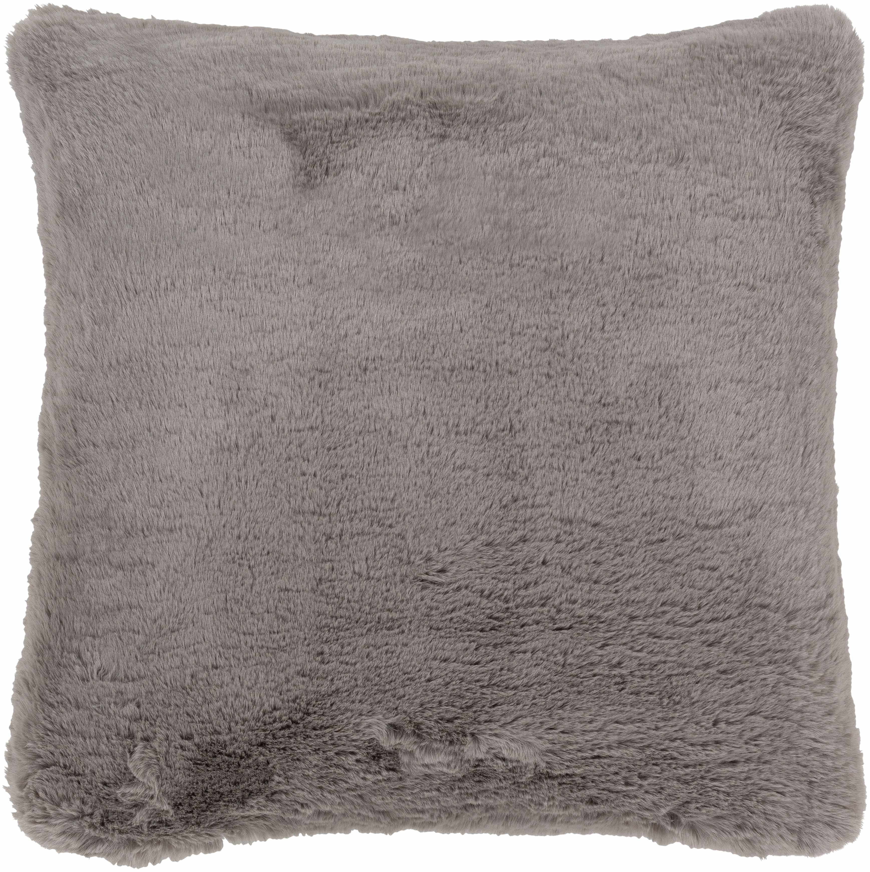Shreveport Gray Faux Fur Accent Pillow - Clearance-0