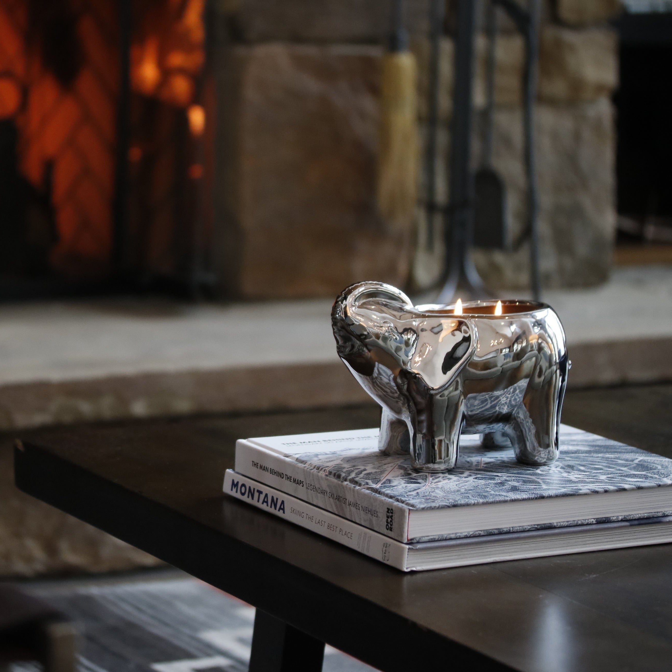 Silver Elephant Candle-3