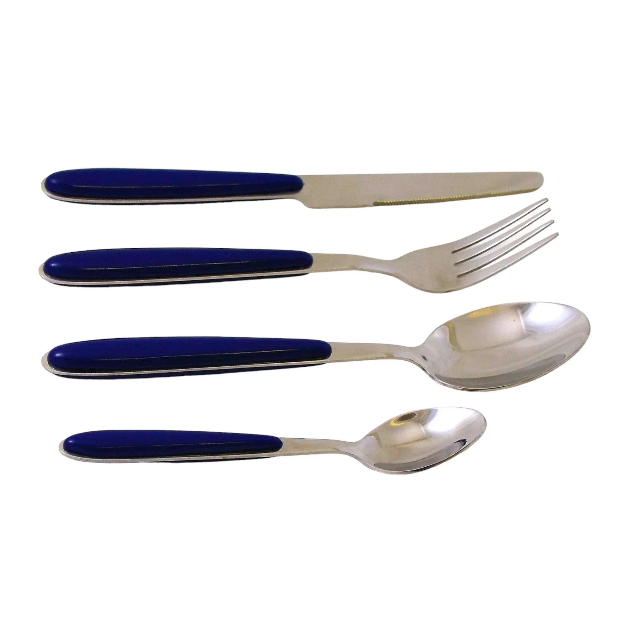 Flatware Set with Blue Handles