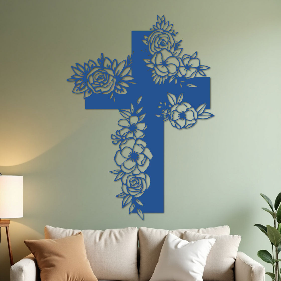Simple Cross with Flowers-7