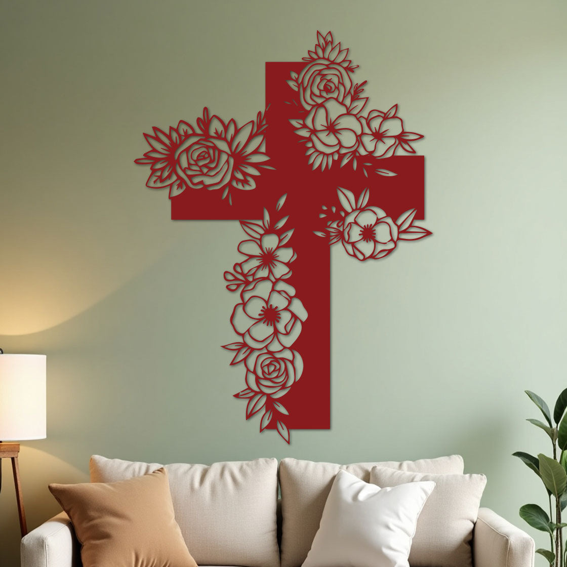 Simple Cross with Flowers-6