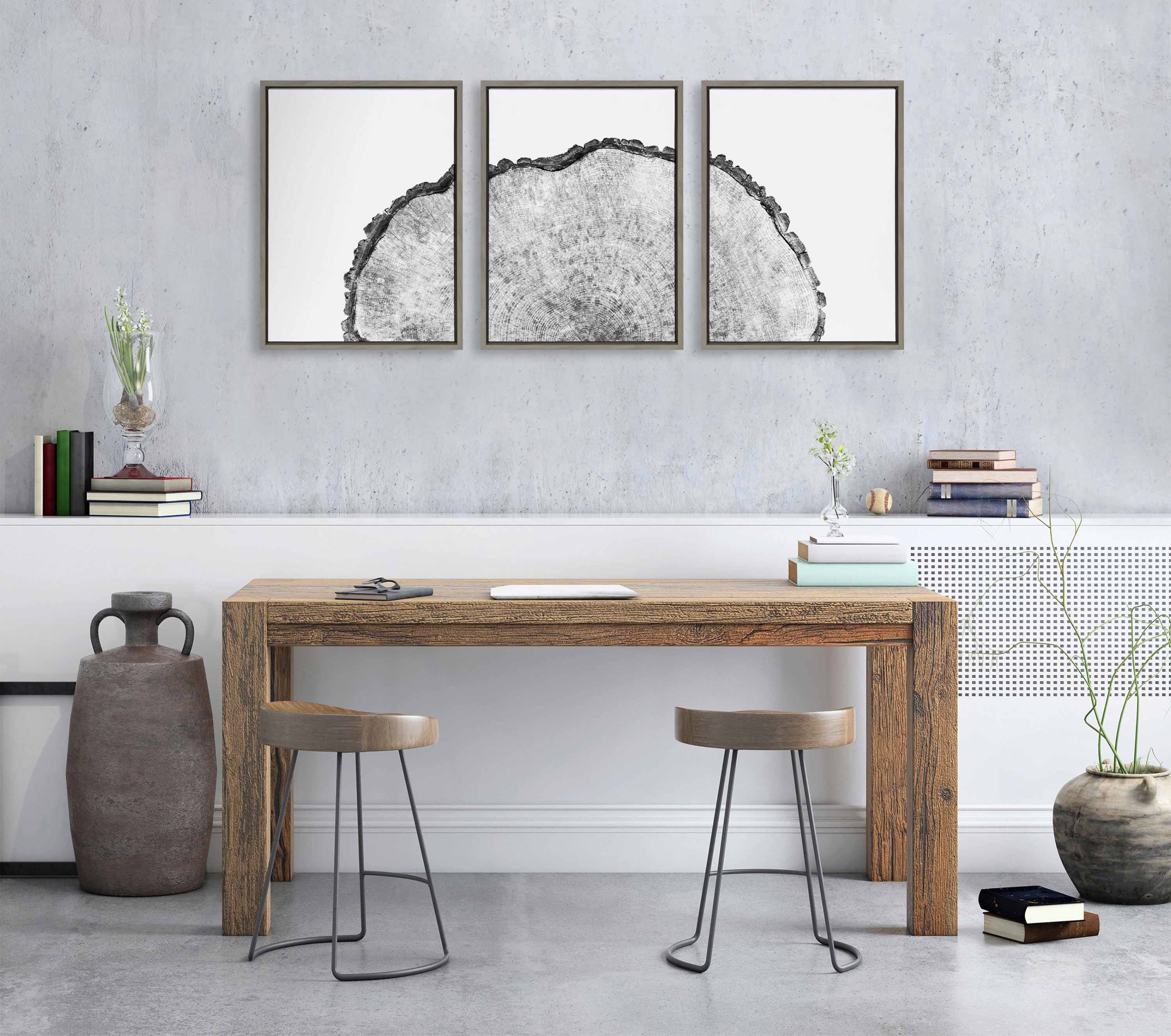 Sylvie Tree Rings Set Framed Canvas by Emiko and Mark Franzen of F2Images