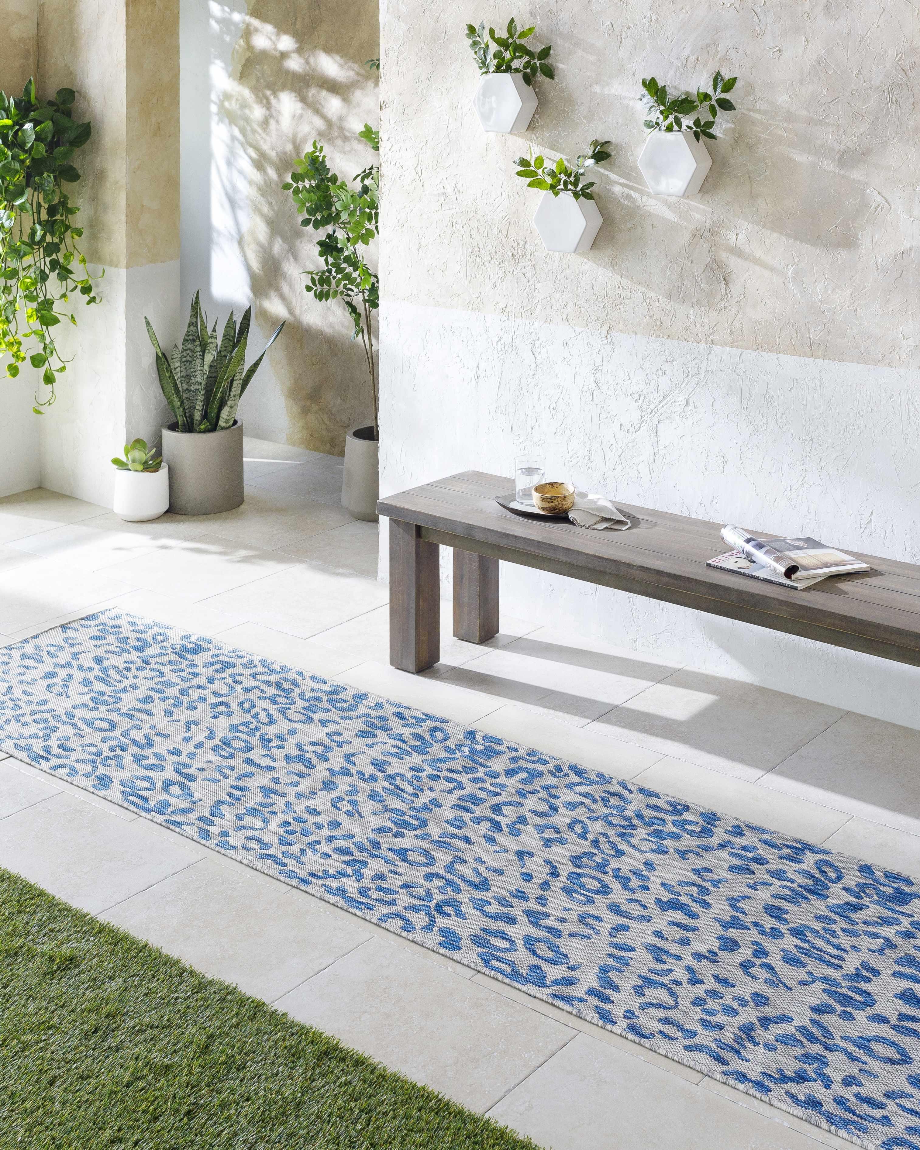 Skipsea Blue Leopard Performance Rug - PRHOMZ