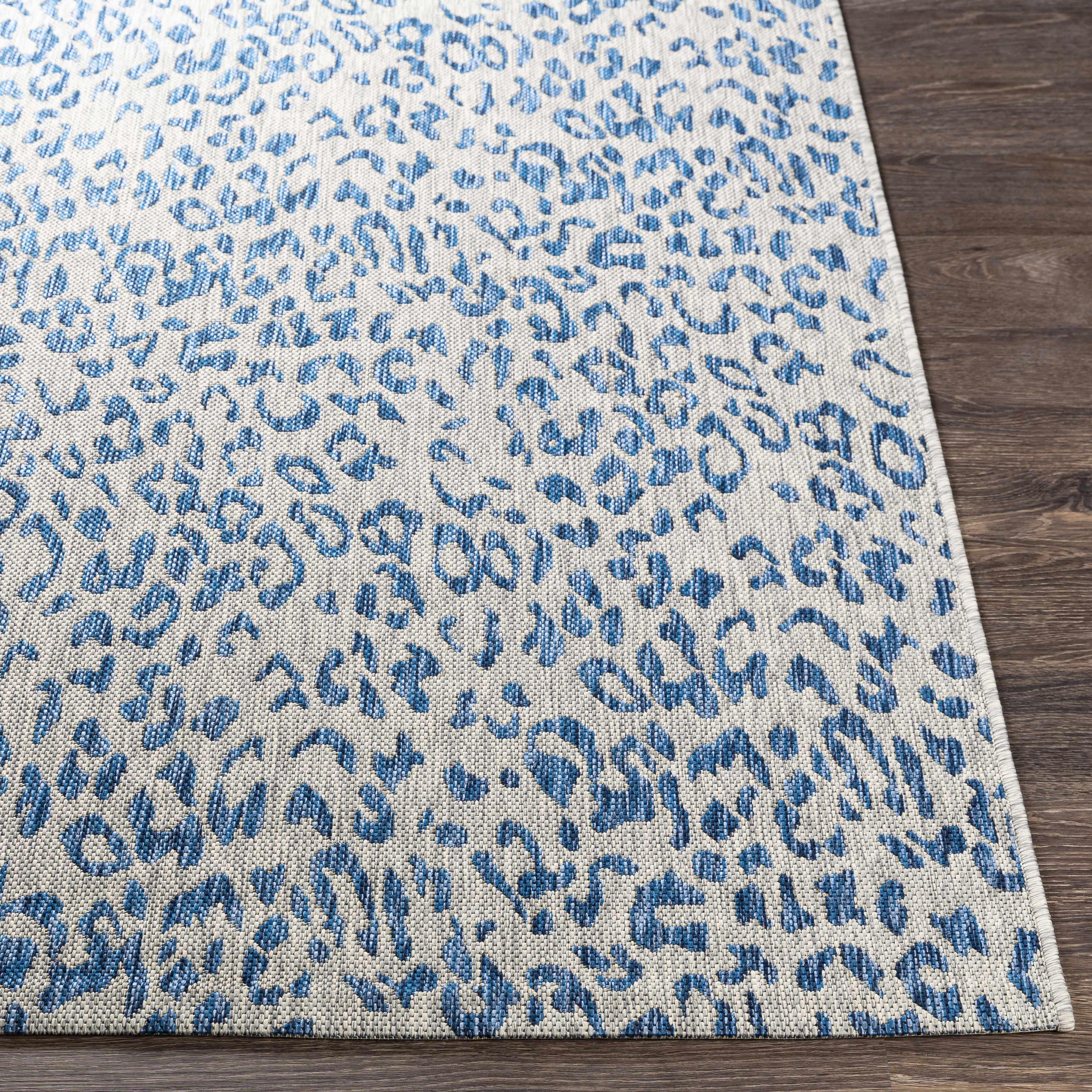 Skipsea Blue Leopard Performance Rug - PRHOMZ