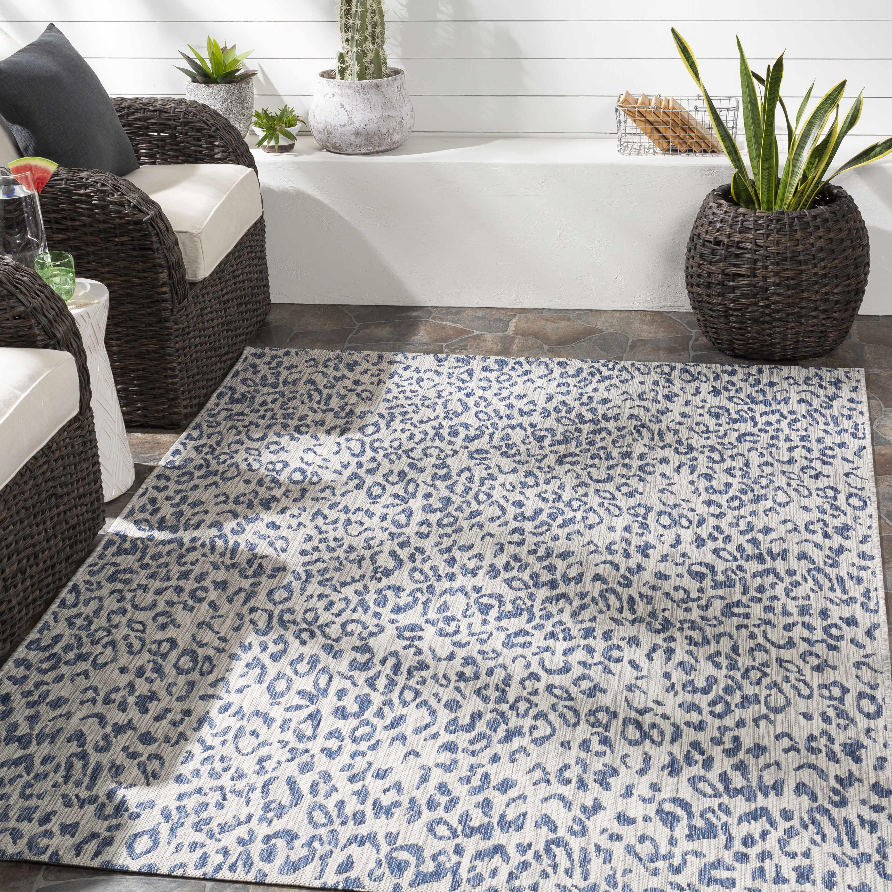 Skipsea Blue Leopard Performance Rug - PRHOMZ