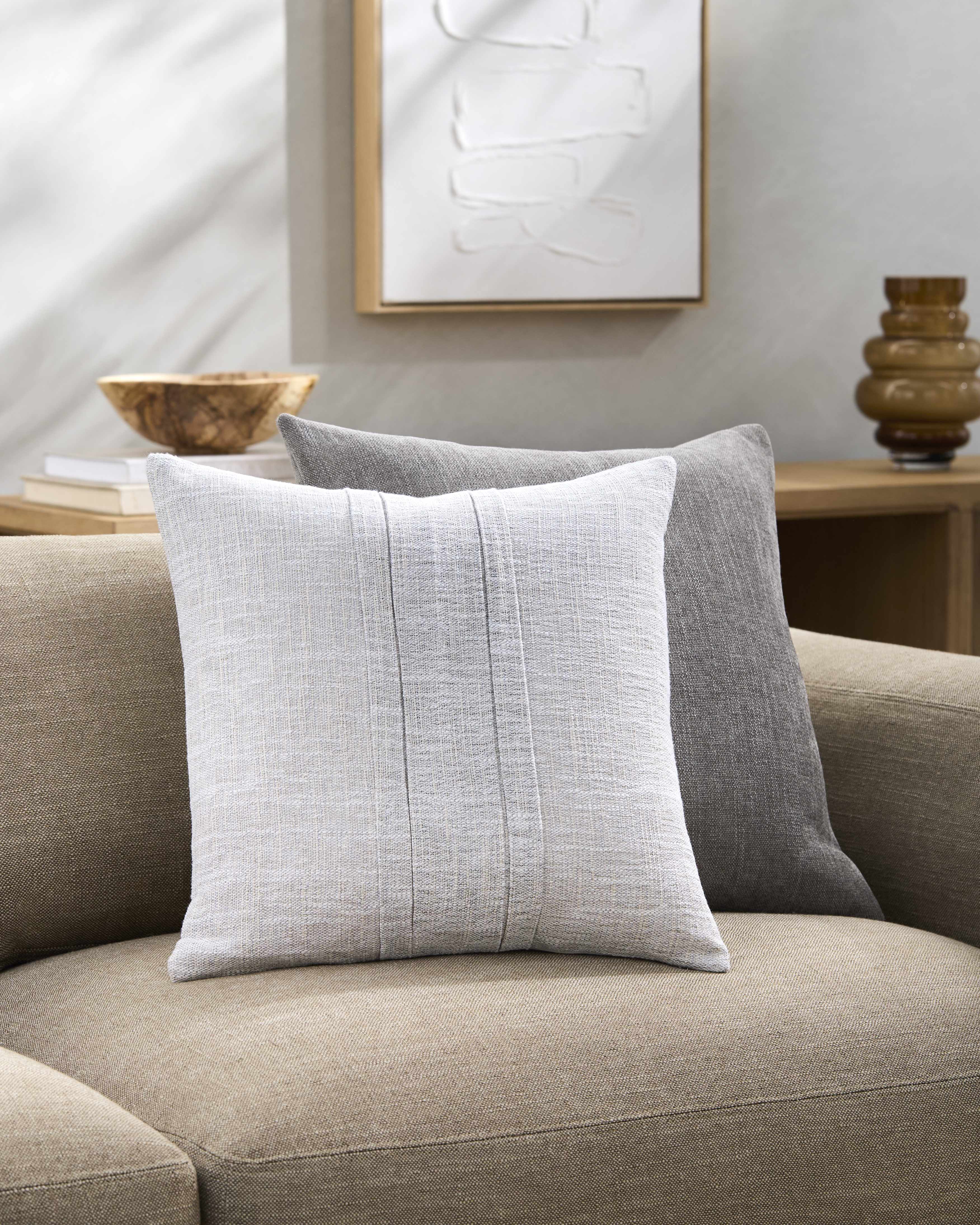 Stash Gray Cotton Throw Pillow-1