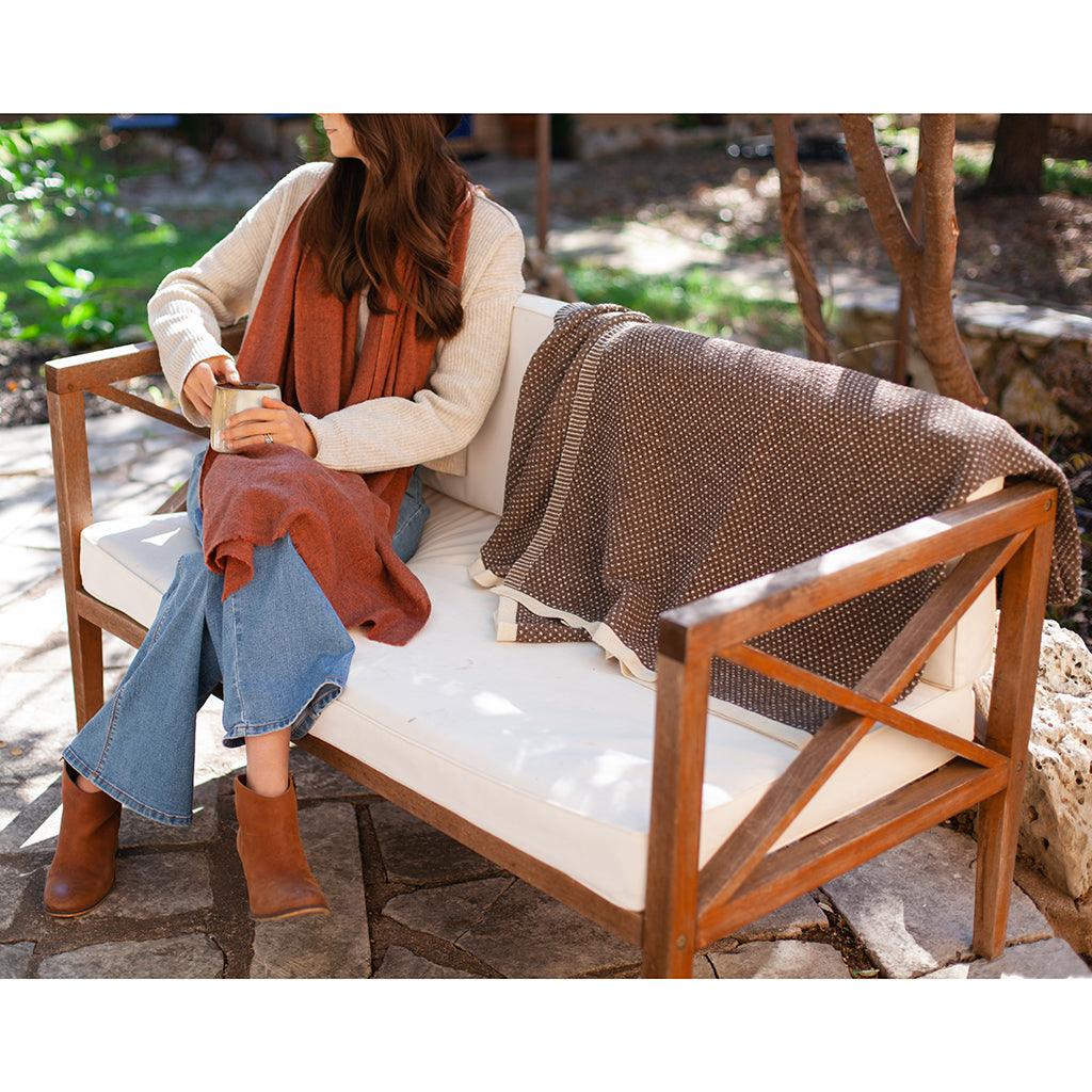 Cocoa Dot Reversible Alpaca Throw - PRHOMZ