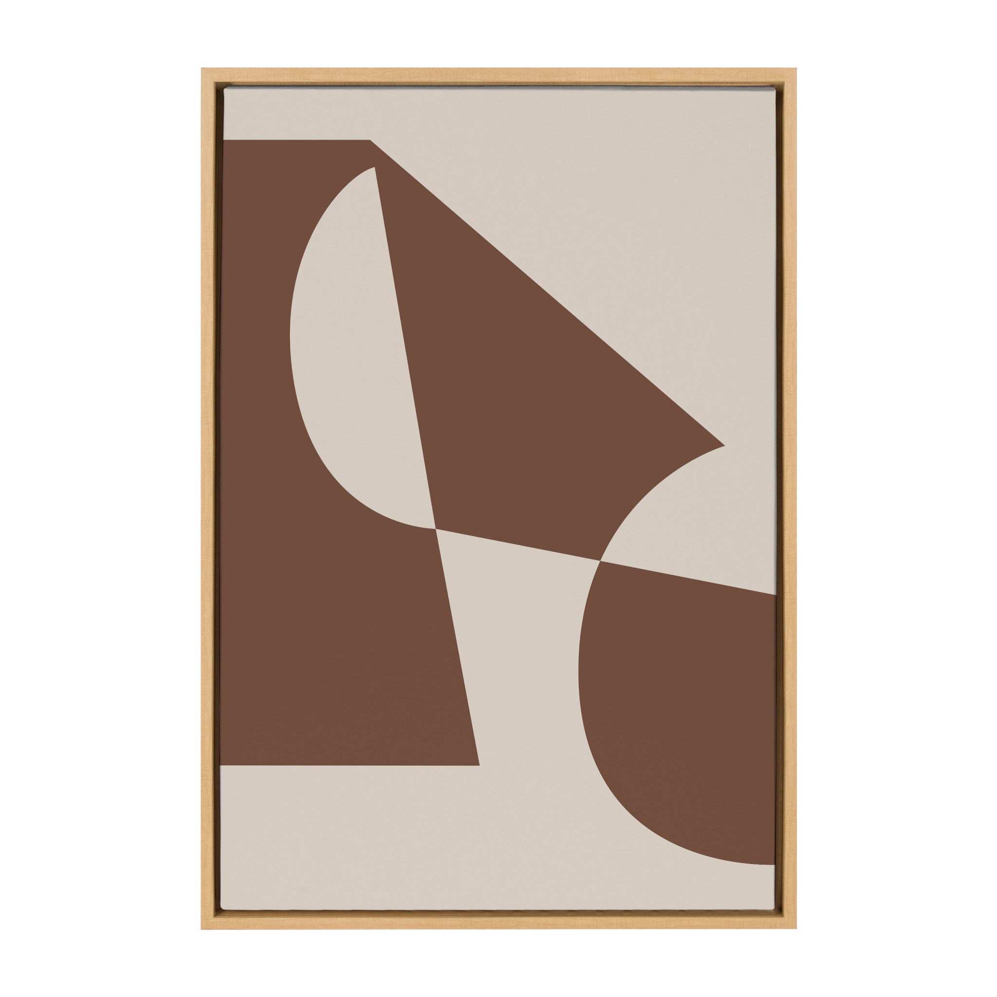 Sylvie Eye Catching Sleek Abstract 5 Brown and Beige Framed Canvas by The Creative Bunch Studio