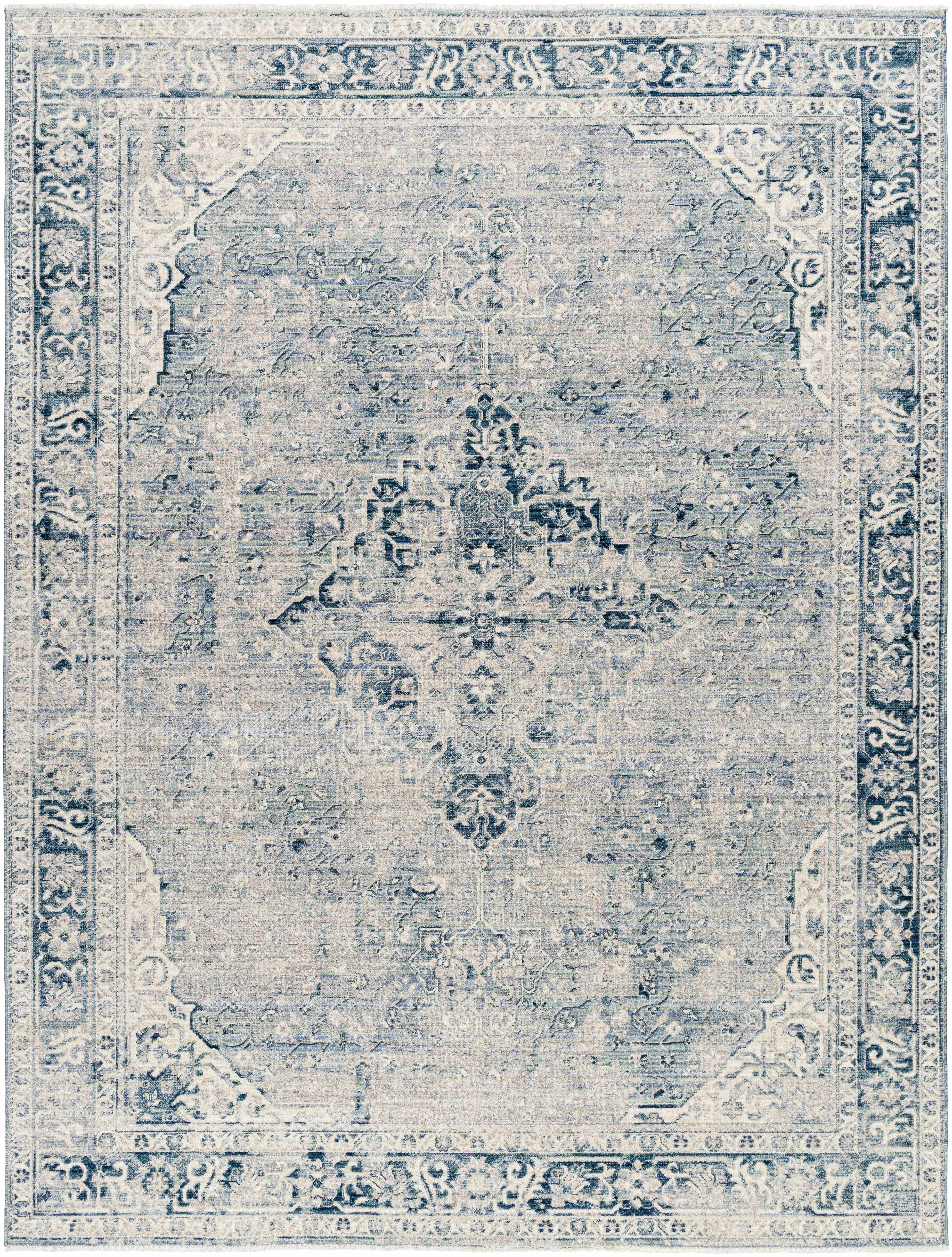 Jemma Blue Medallion Area Rug - Clearance-0