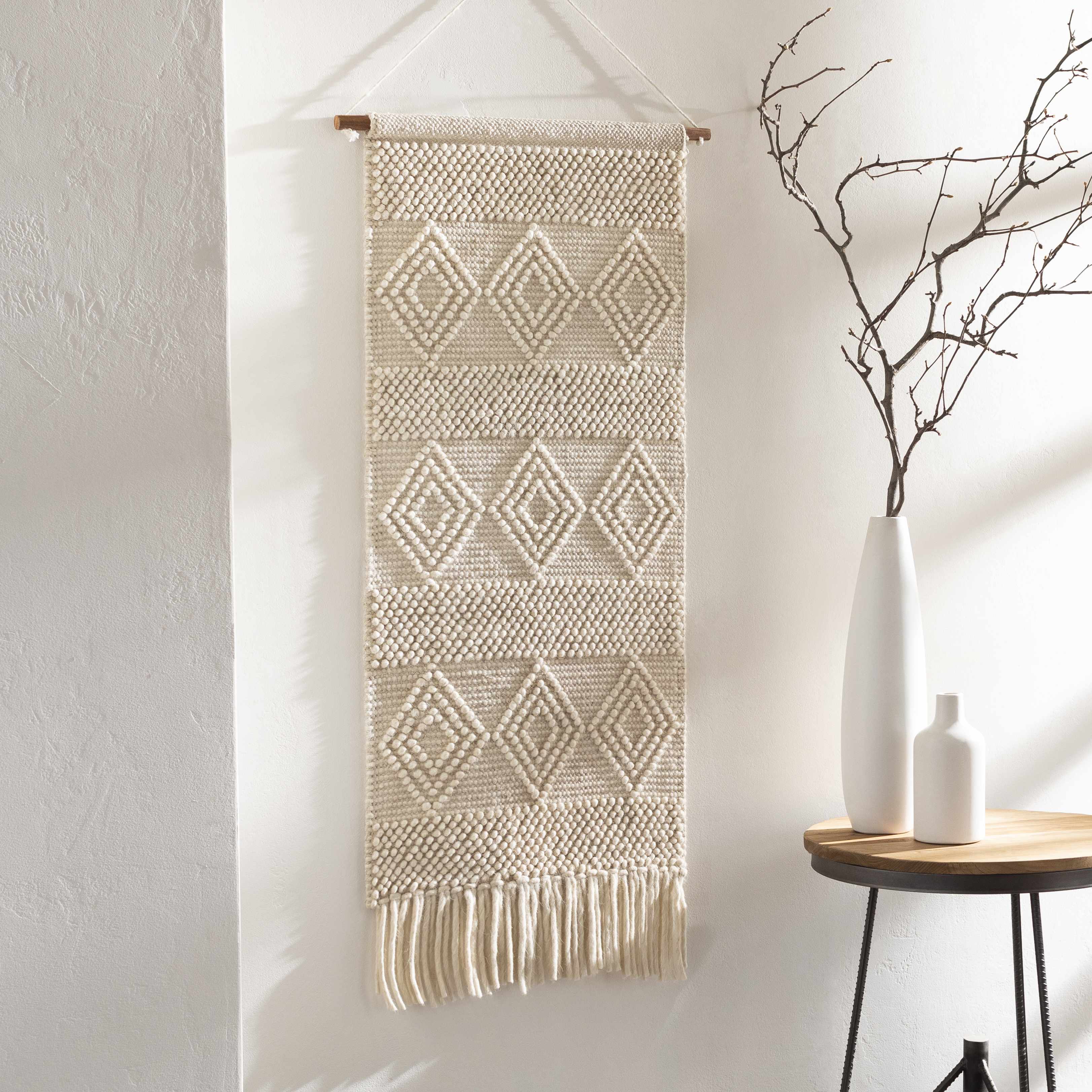 Smithdale Beige Woven Patterned Wall Hanging-1