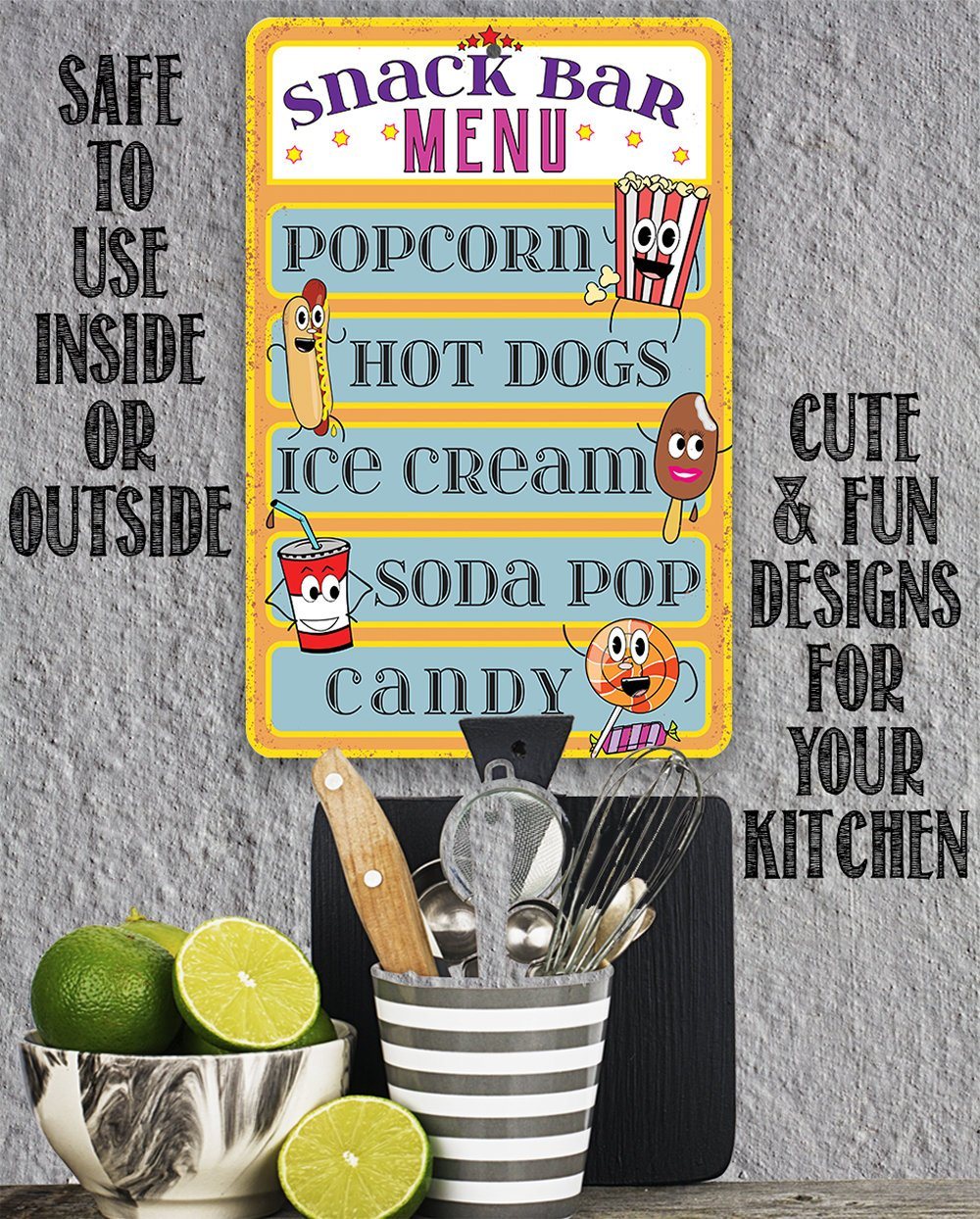 Snack Bar Menu - Metal Sign