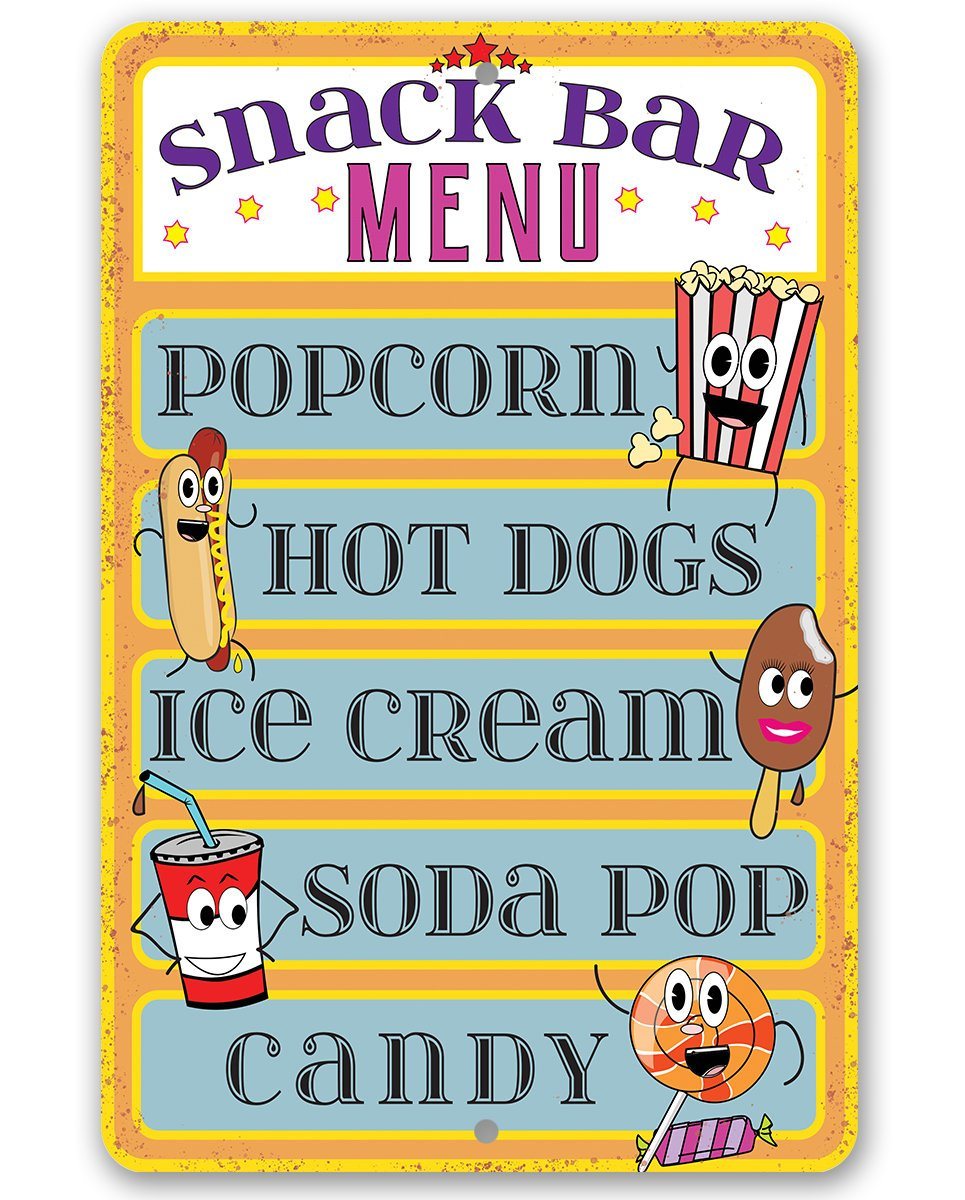 Snack Bar Menu - Metal Sign