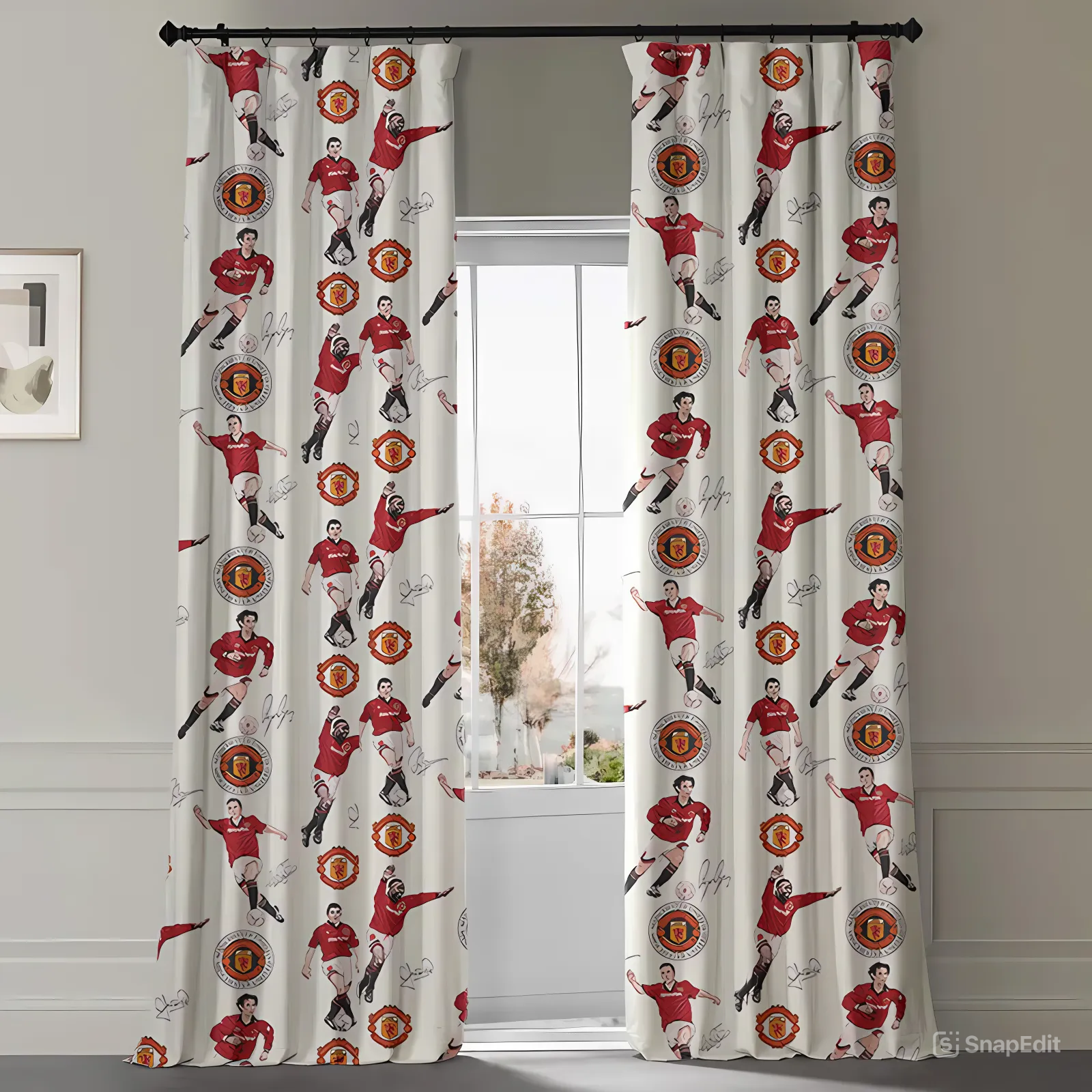 Manchester United FC Curtains | Eyelet, Rod Pocket & Blackout Linings | Licensed Merchandise-2