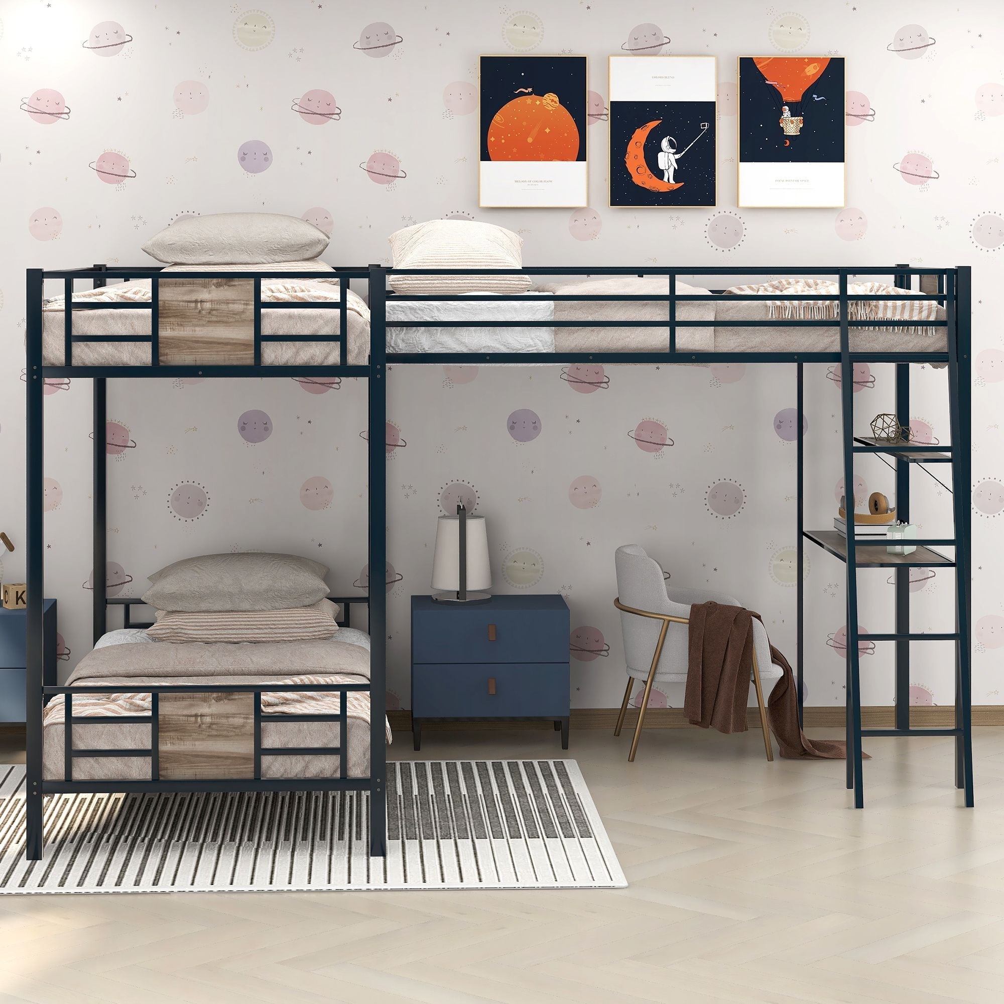 Twin Over Twin Metal Bunk Bed for Kids, ASTM Certified with Guardrails | Just Better Bunk Beds