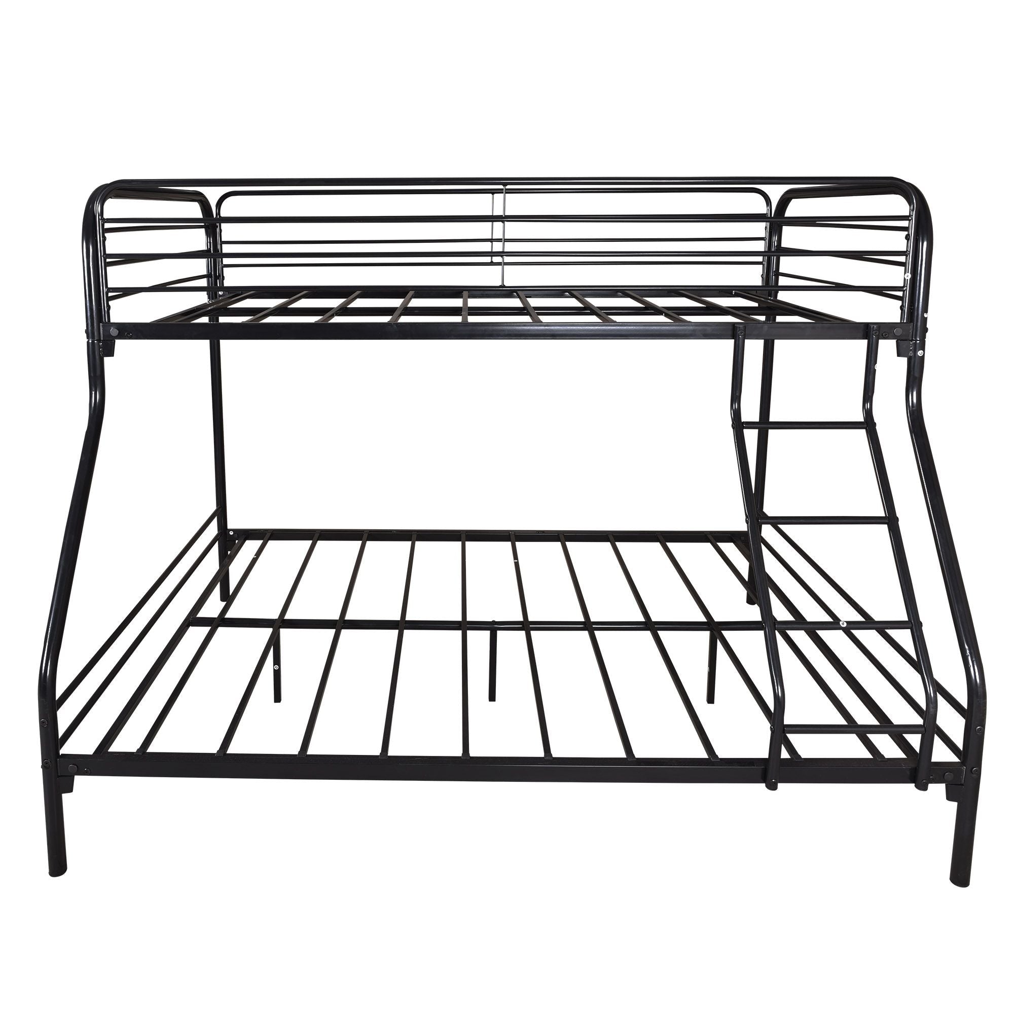 Space-Saving Twin Over Full Metal Bunk Bed with Enhanced Guardrail and Easy Assembly, Black | Just Better Bunk Beds