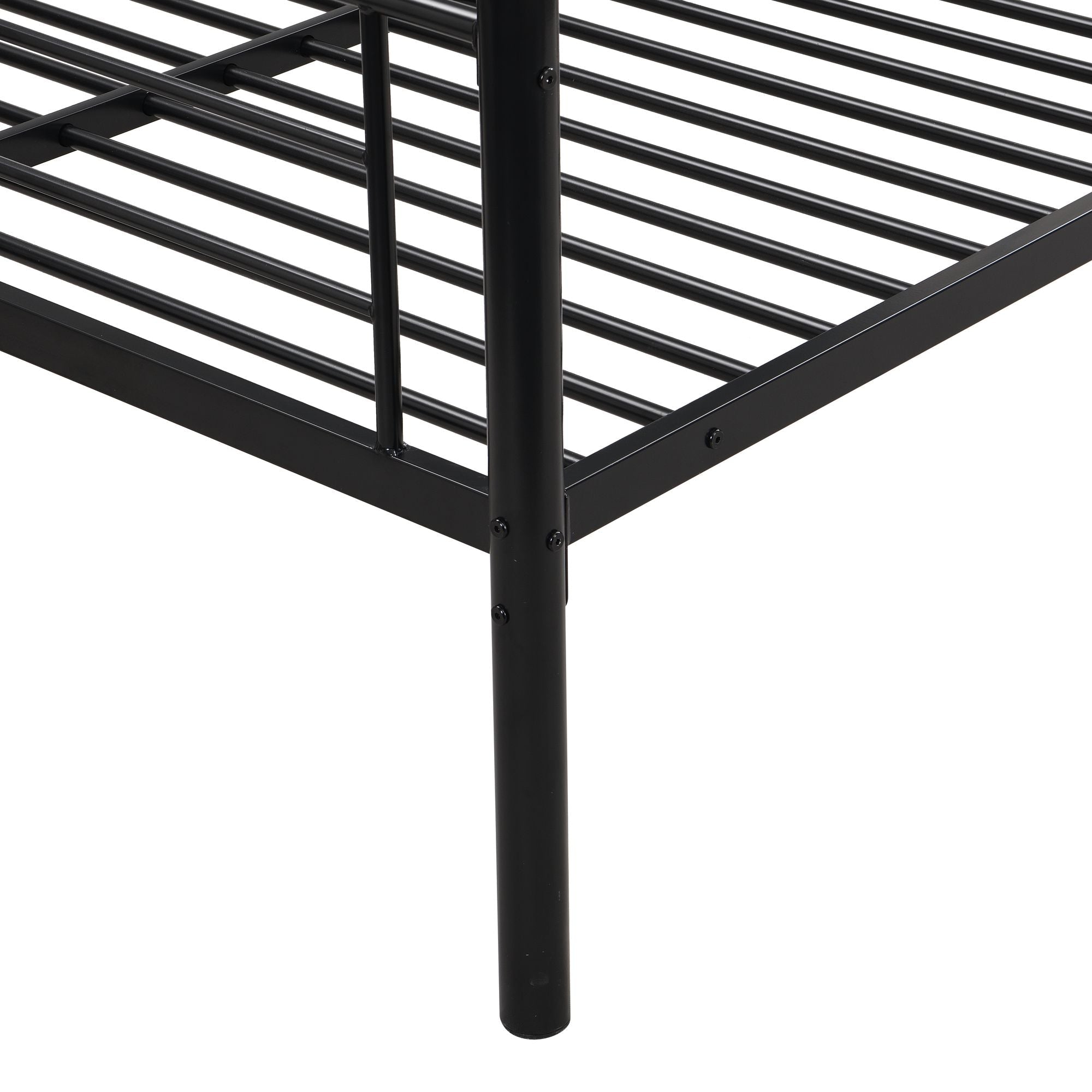 Space-Saving Twin Over Full Metal Bunk Bed with Trundle No Box Spring Needed Easy Assembly | Just Better Bunk Beds