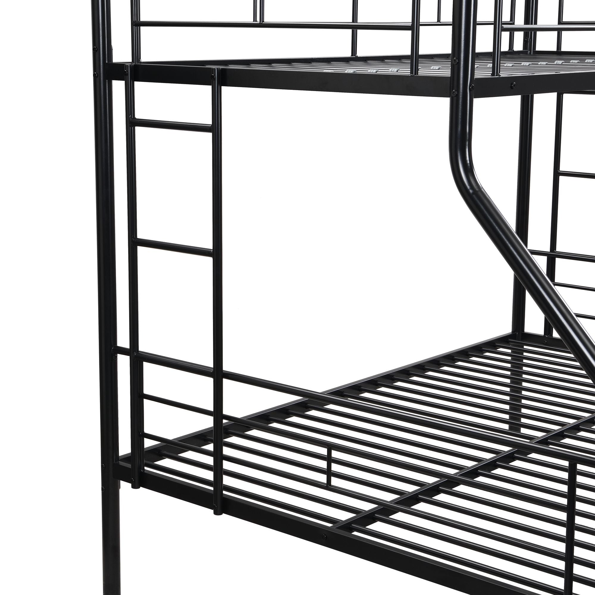 Space-Saving Twin Over Full Metal Bunk Bed with Trundle No Box Spring Needed Easy Assembly | Just Better Bunk Beds