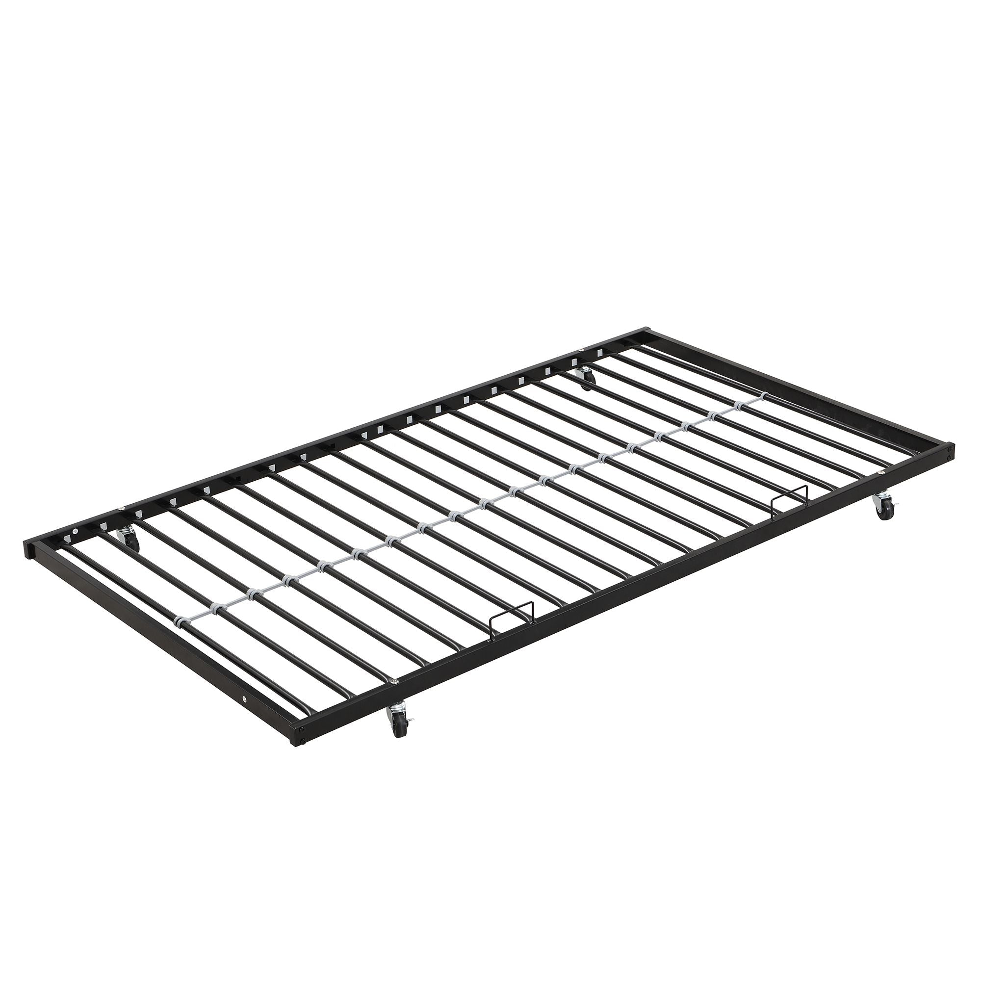 Space-Saving Twin Over Full Metal Bunk Bed with Trundle, Side Ladder, Full Guardrails, Large Storage | Just Better Bunk Beds