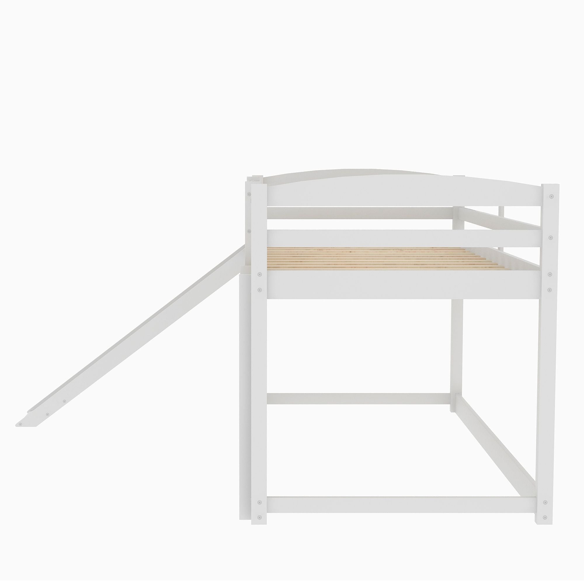 Space-Saving Twin Over Twin Wood Bunk Bed with Convertible Slide and Ladder in Gray | Just Better Bunk Beds