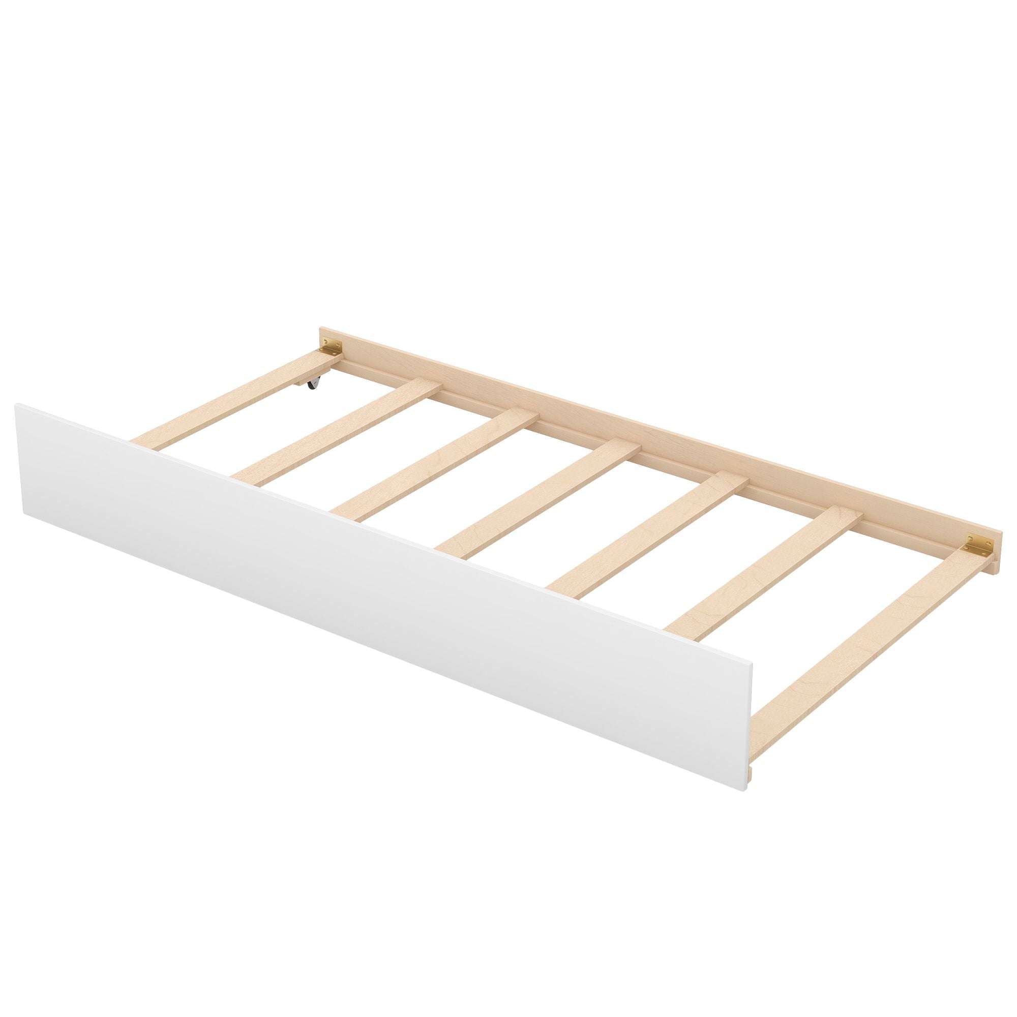 Space-Saving Twin Over Twin Wood Bunk Bed with Trundle and Storage in White or Gray | Just Better Bunk Beds