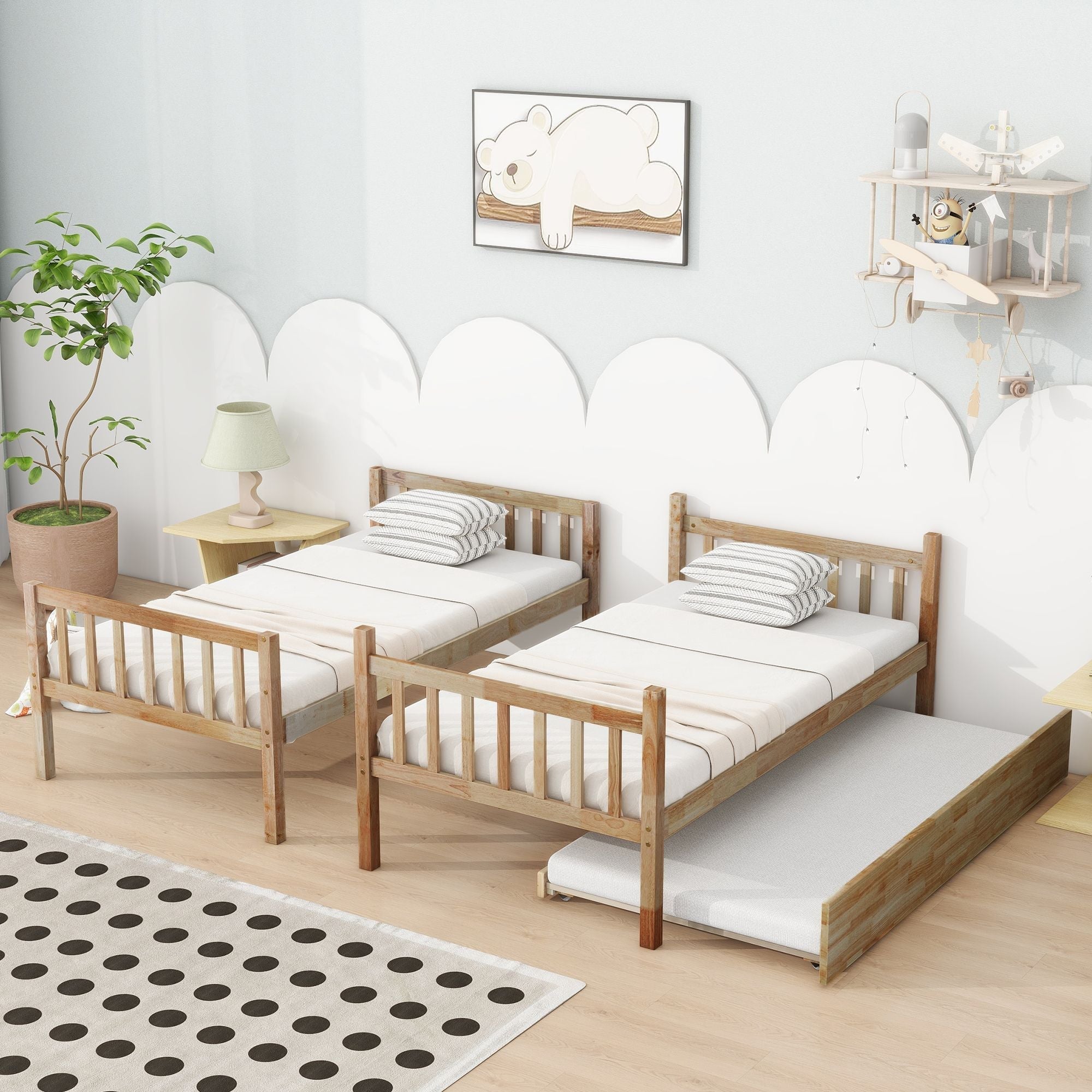 Twin Over Twin Bunk Bed with Trundle and Storage Stairs | Just Better Bunk Beds