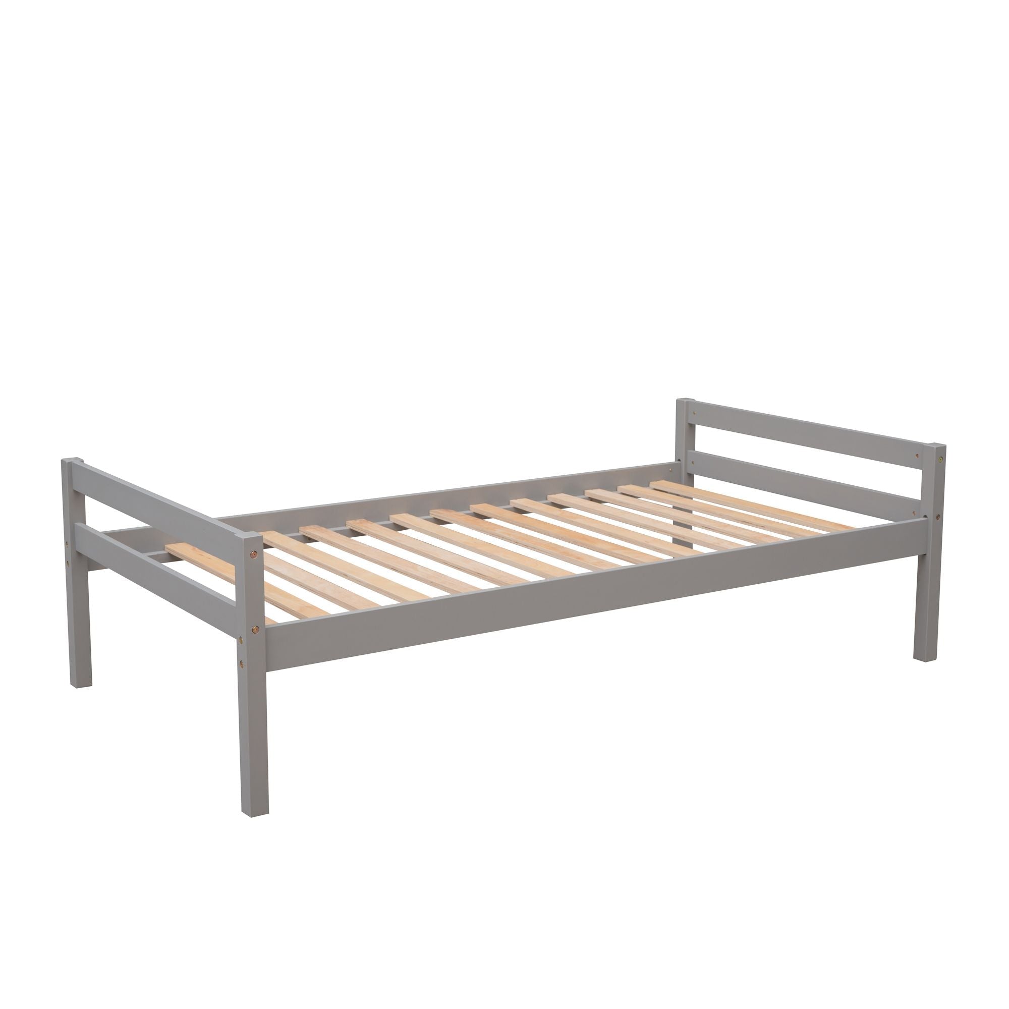 Space-Saving Twin Over Twin Wood Loft Bed with Desk, Storage Staircase, Stand-Alone Bed in White | Just Better Bunk Beds
