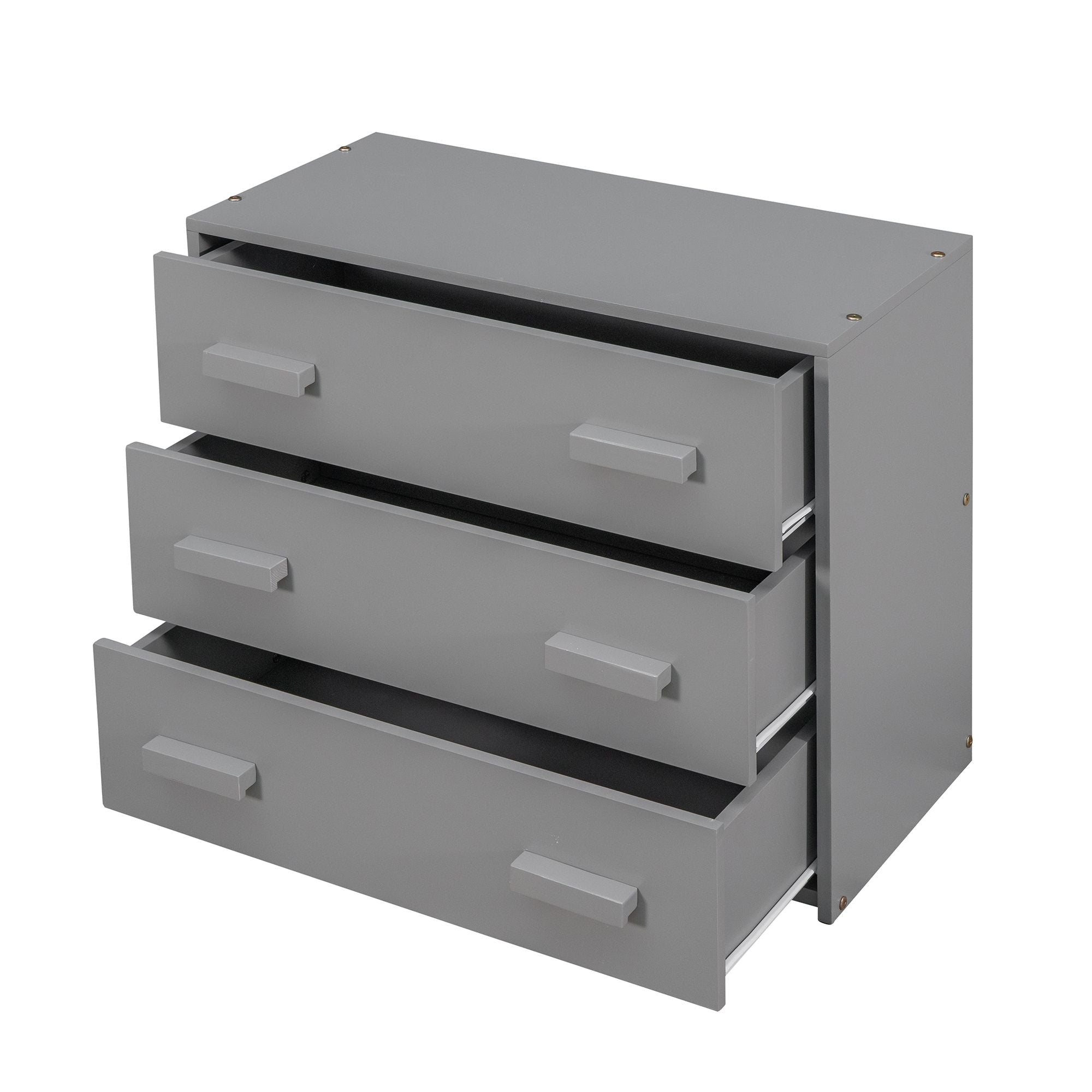 Space-Saving Twin Wood Loft Bed with Cabinet and Shelf, White Gray Espresso | Just Better Bunk Beds