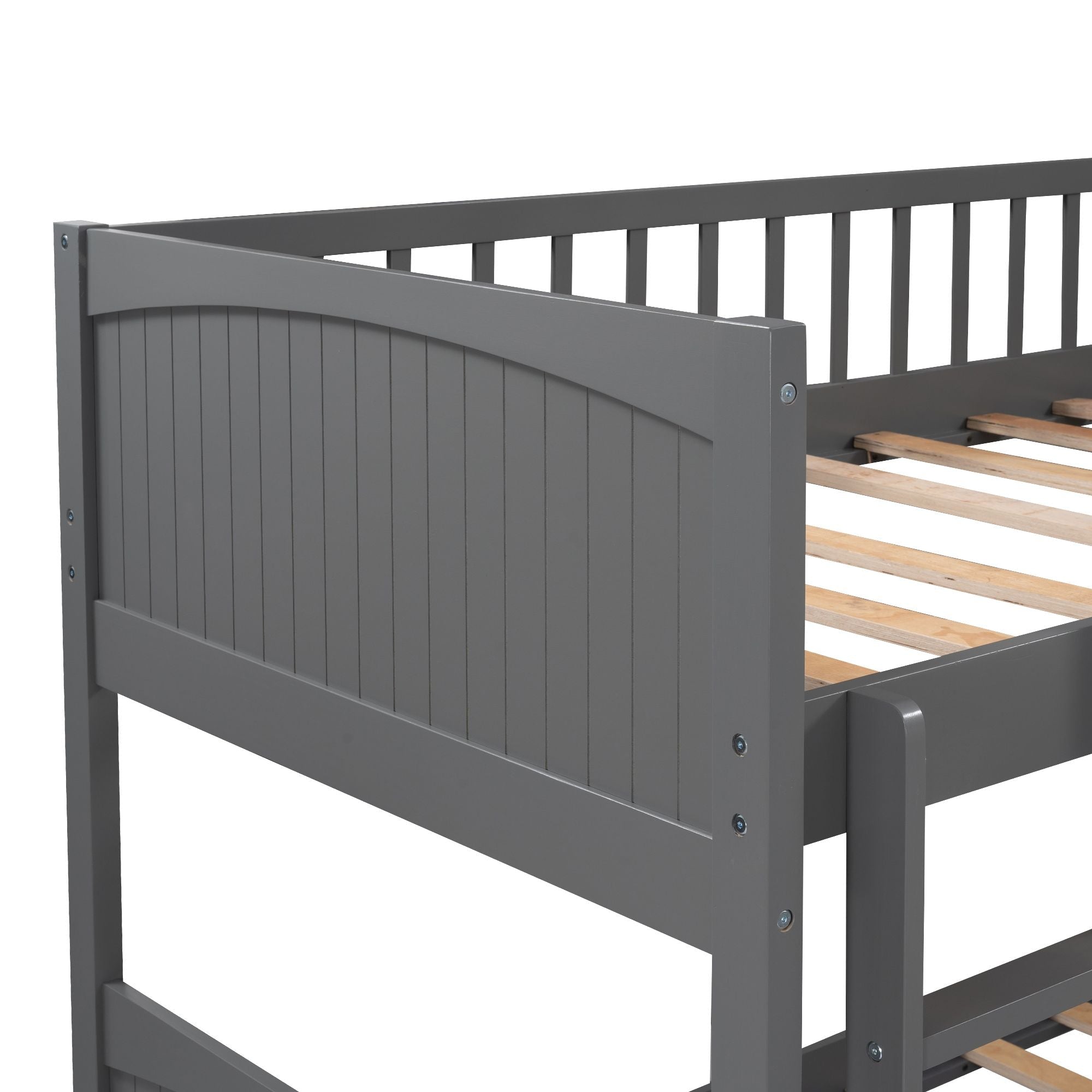 Space-Saving Twin Wood Loft Bed with Two Storage Drawers, Gray or White | Just Better Bunk Beds