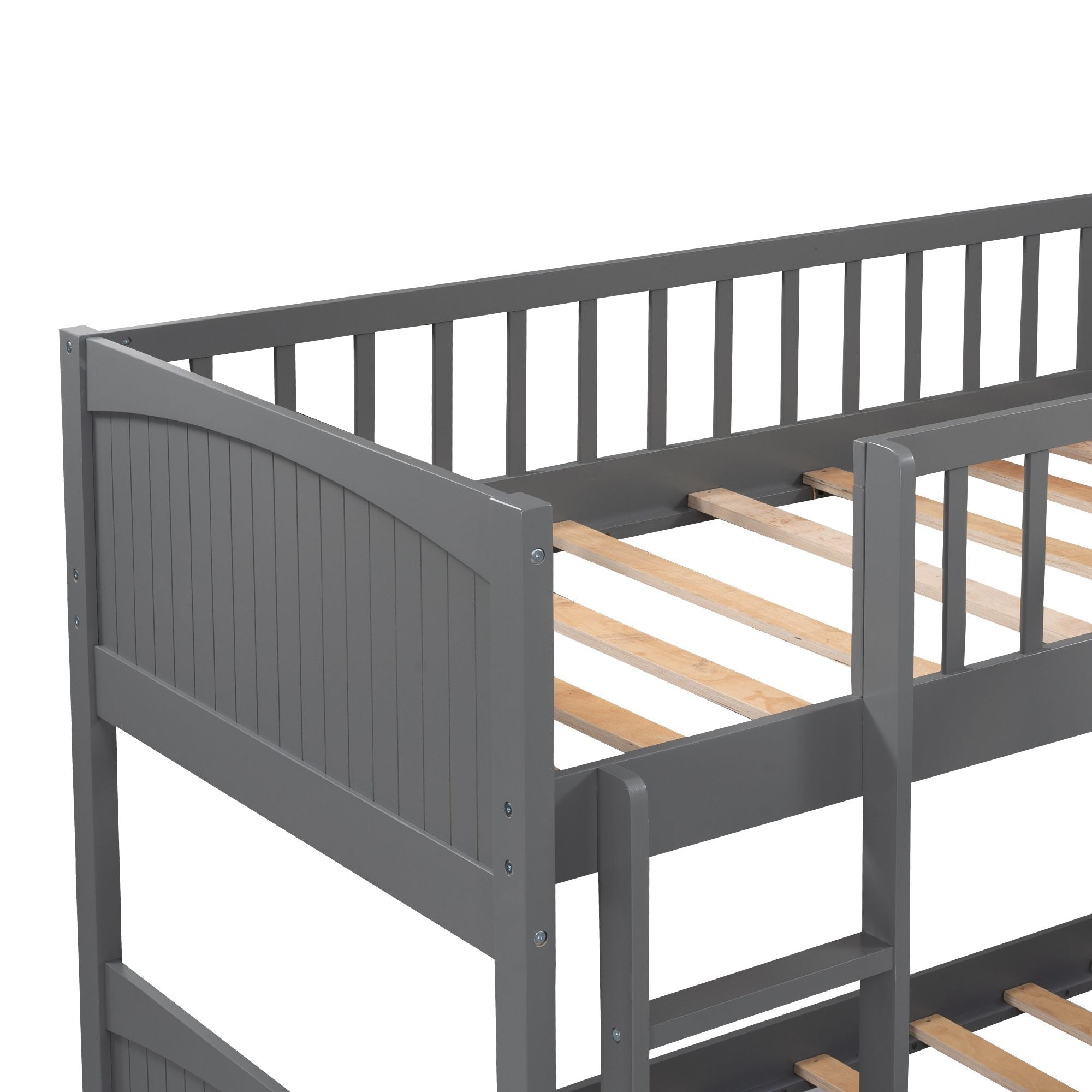 Space-Saving Twin Wood Loft Bed with Two Storage Drawers, Gray or White | Just Better Bunk Beds