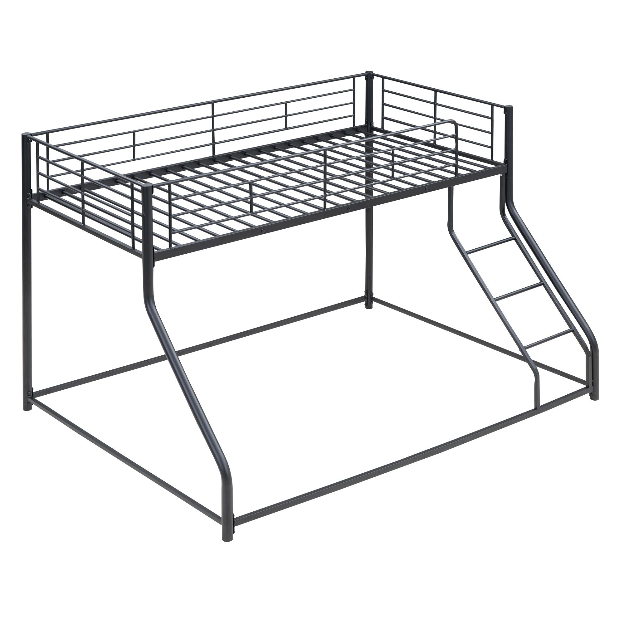 Space-Saving Twin XL over Queen Metal Bunk Bed with Black Finish for Kids and Guests | Just Better Bunk Beds