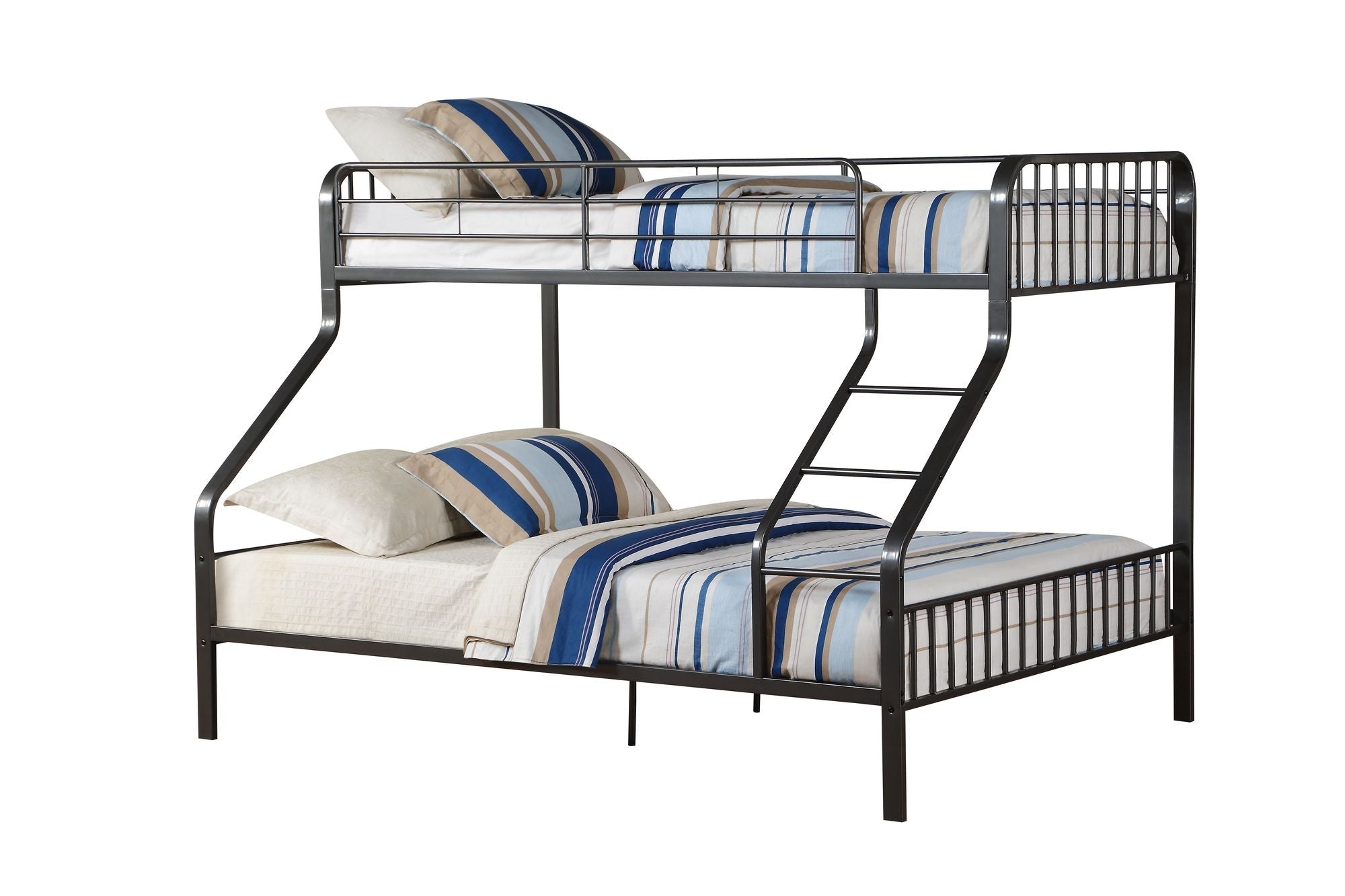 Space-Saving Twin XL Over Queen Metal Bunk Bed with Gunmetal Finish for Shared Bedrooms | Just Better Bunk Beds