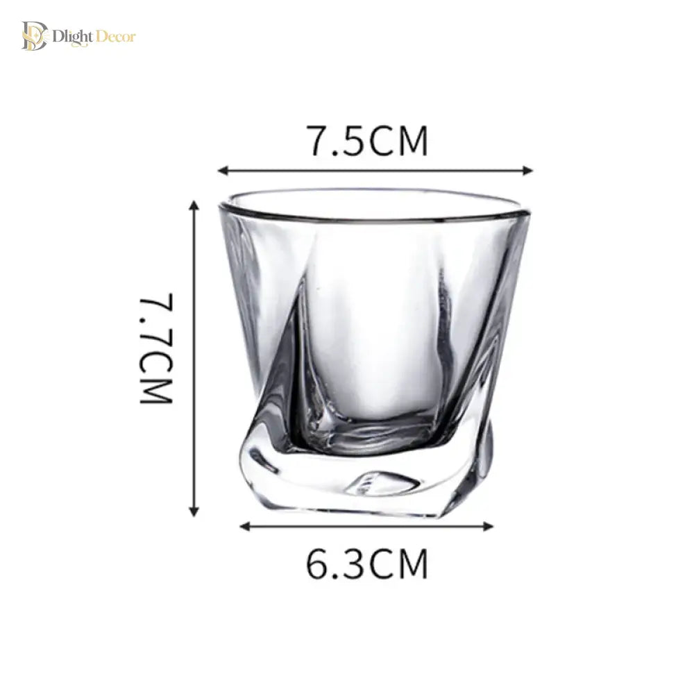 Spiral Square Glass Cup Set — 170ml
