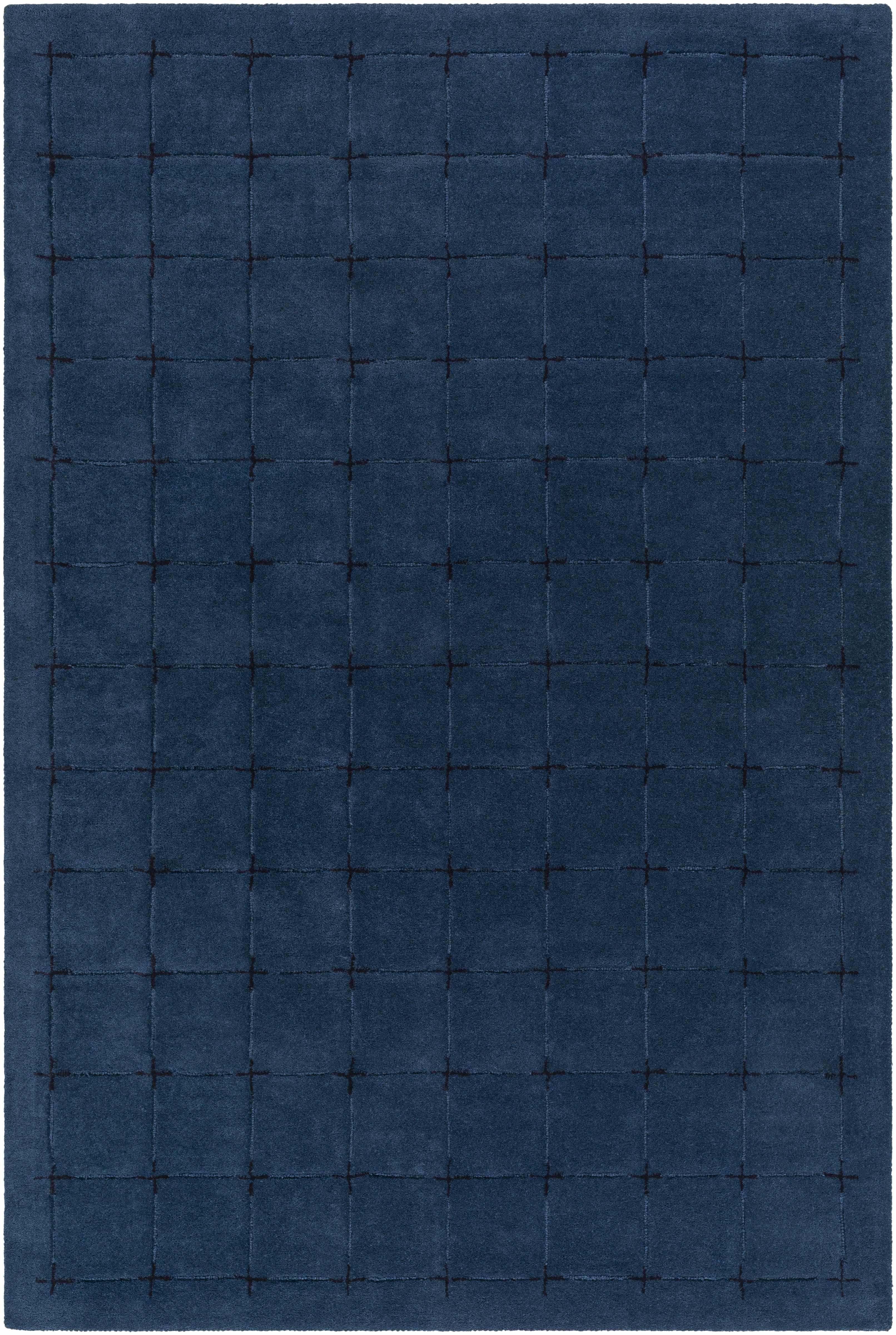 Sanvi Navy Wool Area Rug - PRHOMZ
